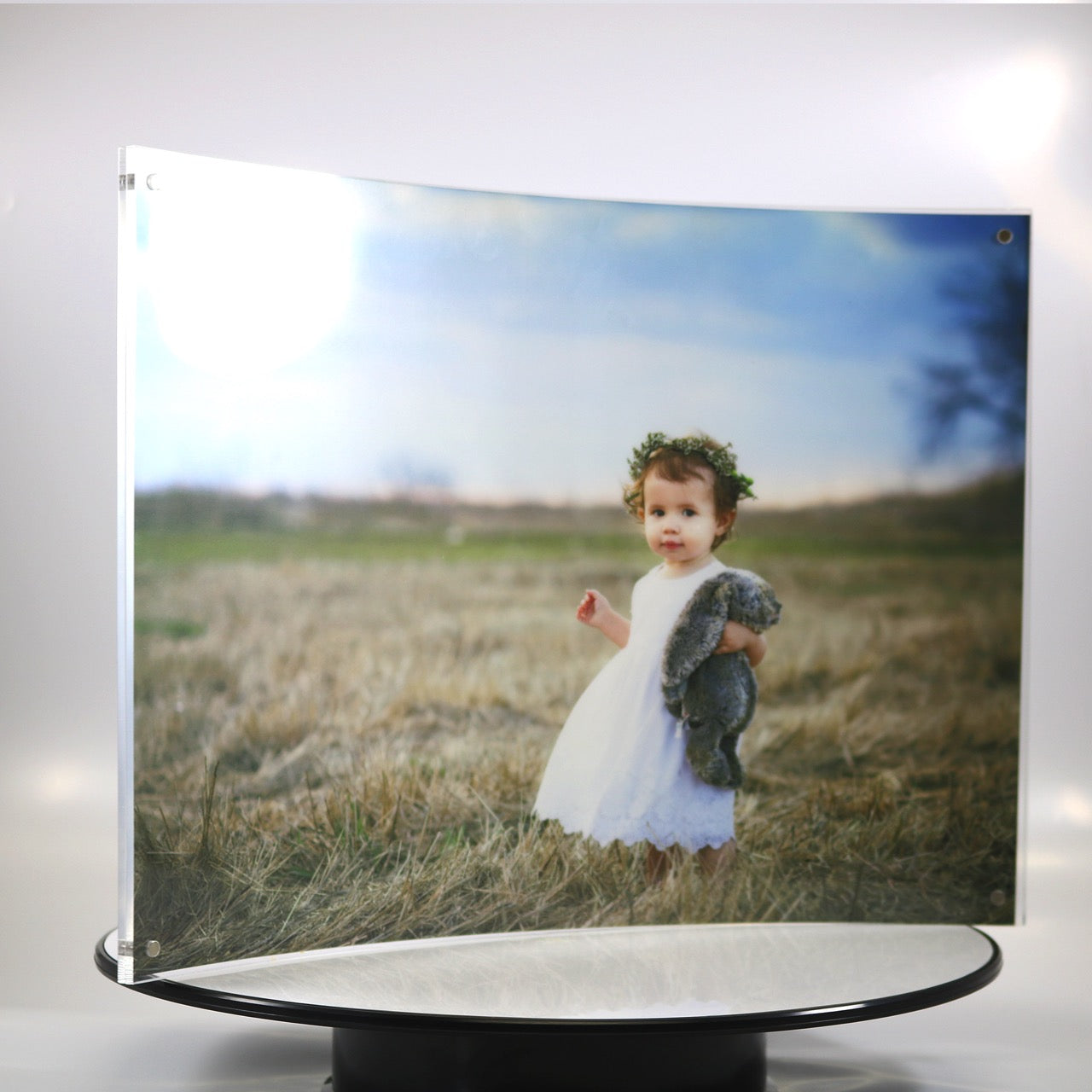 10" x 7" Lightpix™ Everlasting Photo Print Insert + Curved Acrylic Interchangeable Tabletop Frame PF1007HH
