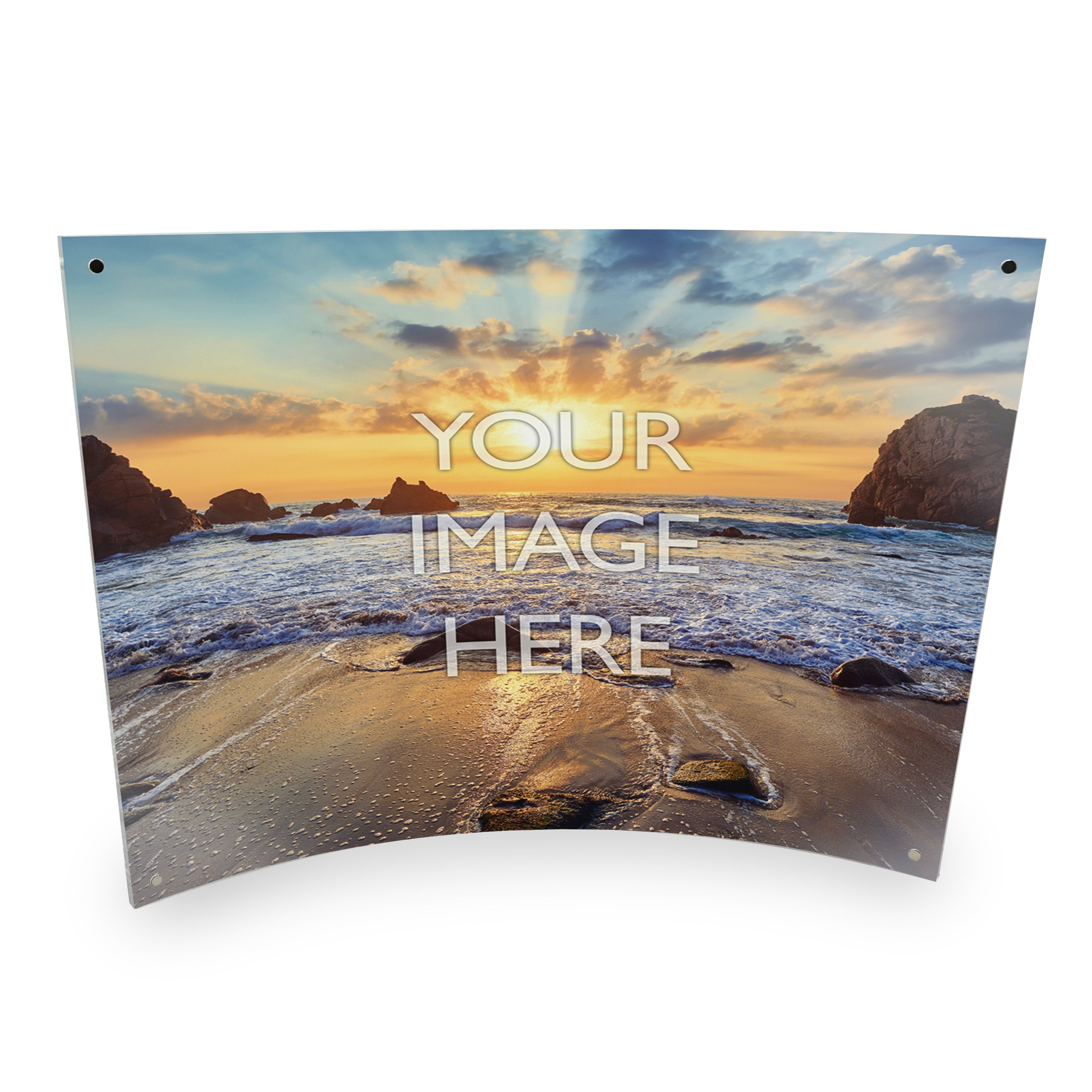 Curved Acrylic Interchangable Tabletop Frame - For 14" x 10" Lightpix™ Everlasting Photo Prints ACFR1410HH