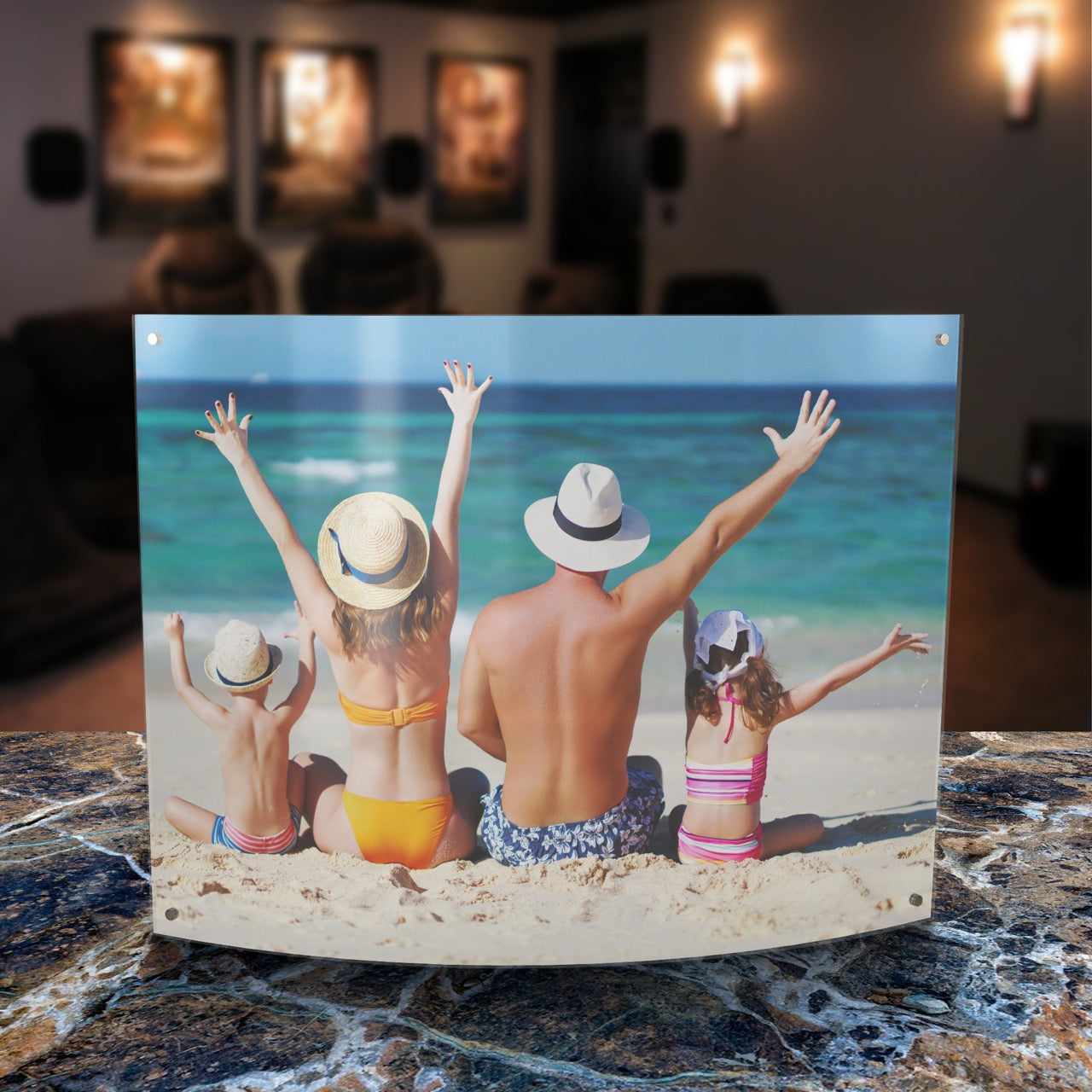 14" x 10" Lightpix™ Everlasting Photo Print Insert + Curved Acrylic Interchangeable Tabletop Frame PF1410HH