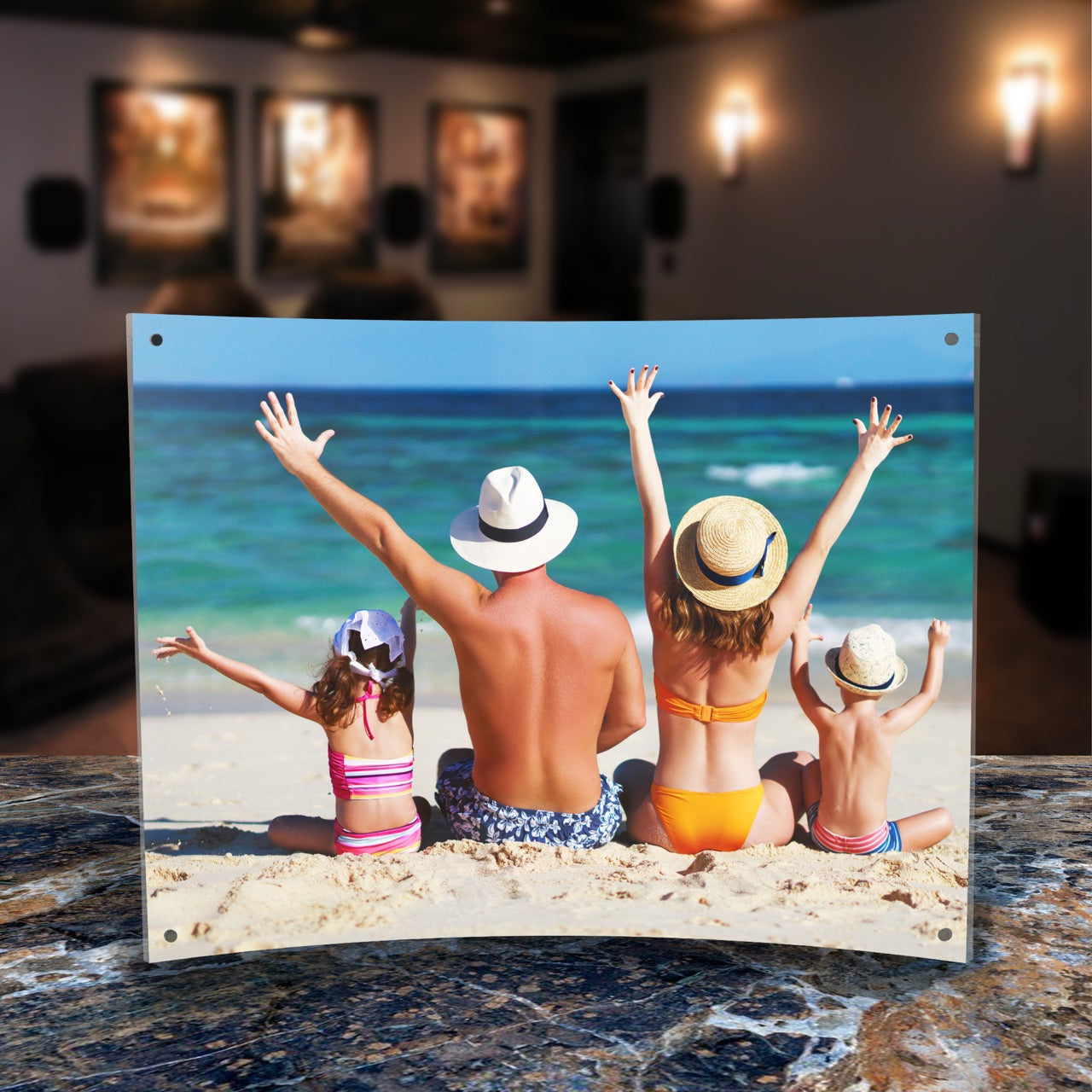 14" x 10" Lightpix™ Everlasting Photo Print Insert + Curved Acrylic Interchangeable Tabletop Frame PF1410HH