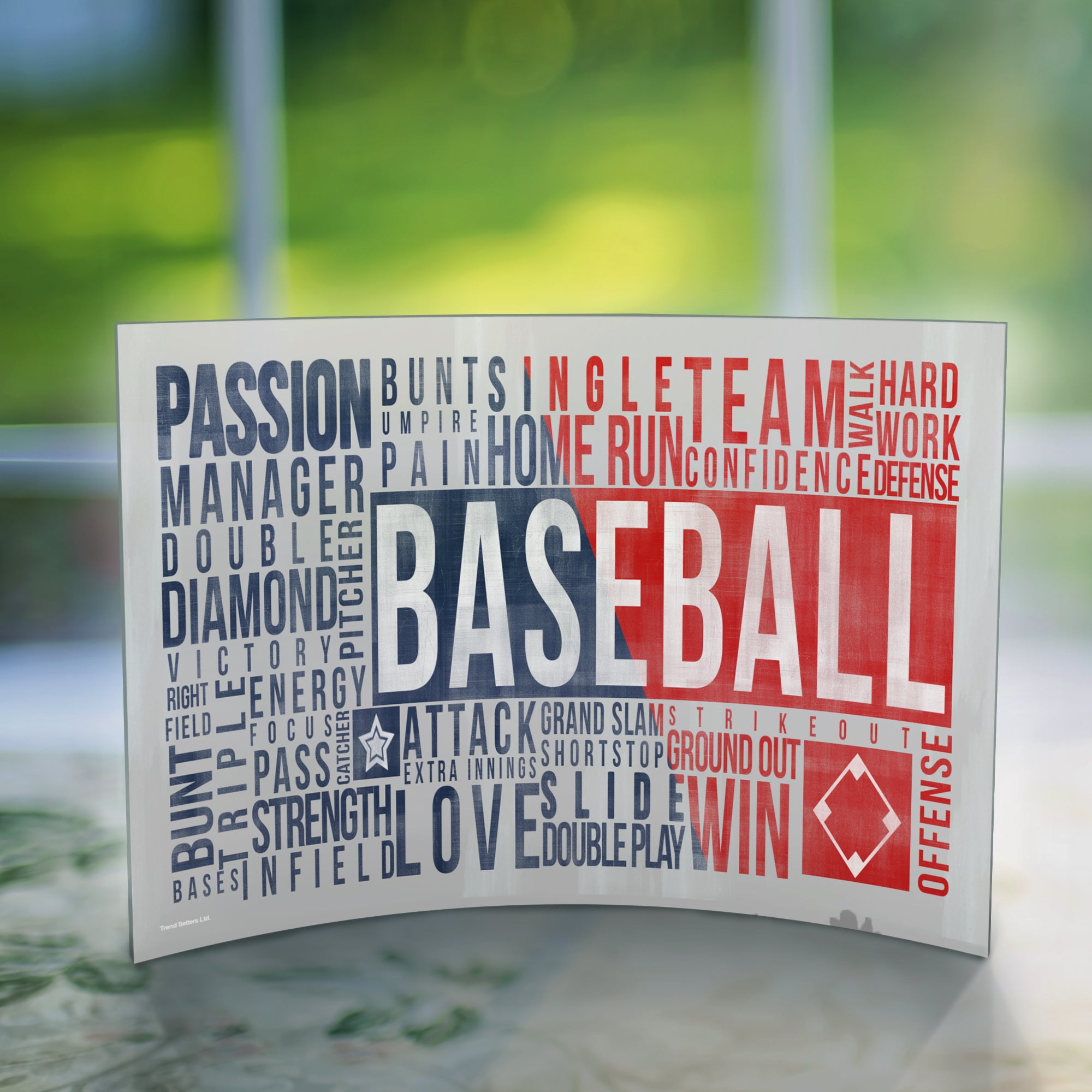 Sports Collection (Baseball Words) 7" x 5" Curved Acrylic Print ACP0705CUR145