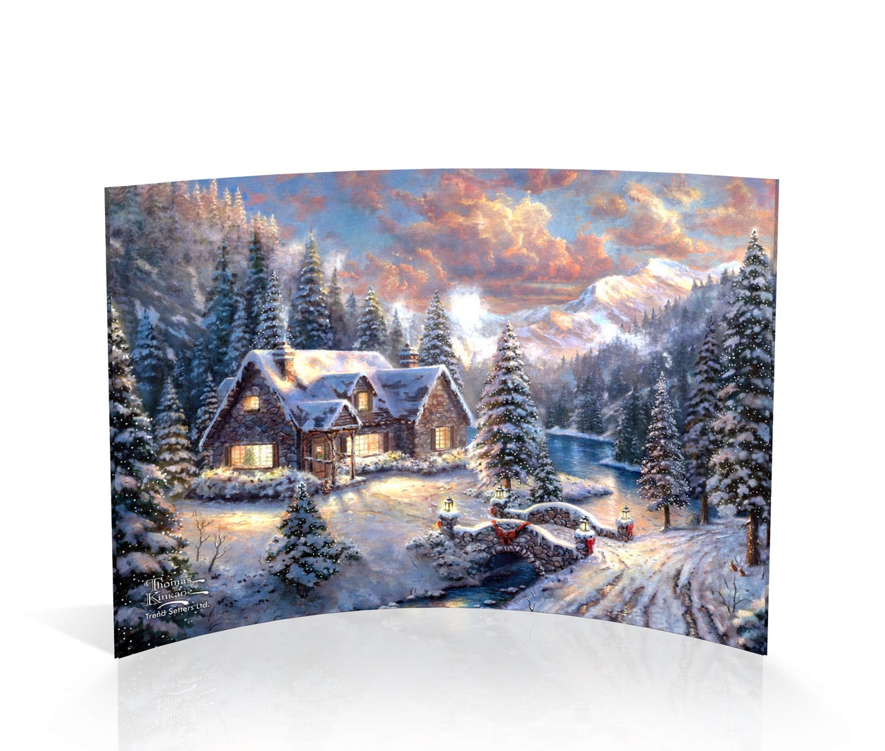 Thomas Kinkade (High Country Christmas) 7" x 5" Curved Acrylic Print ACP0705CUR229