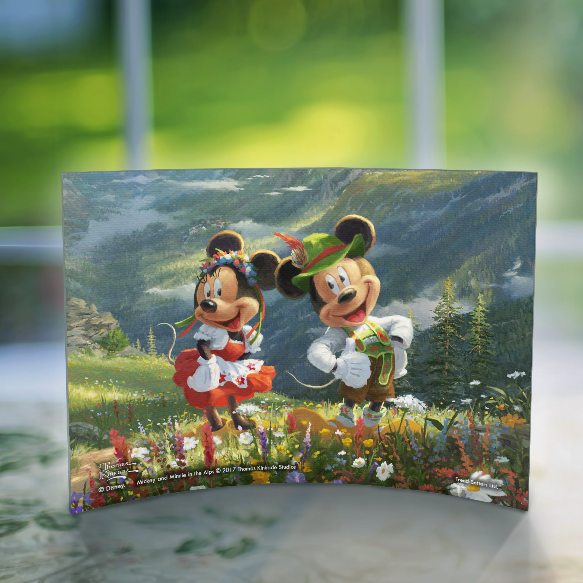 Disney (Mickey and Minnie Mouse in the Swiss Alps) 7" x 5" Curved Acrylic Print ACP0705CUR324