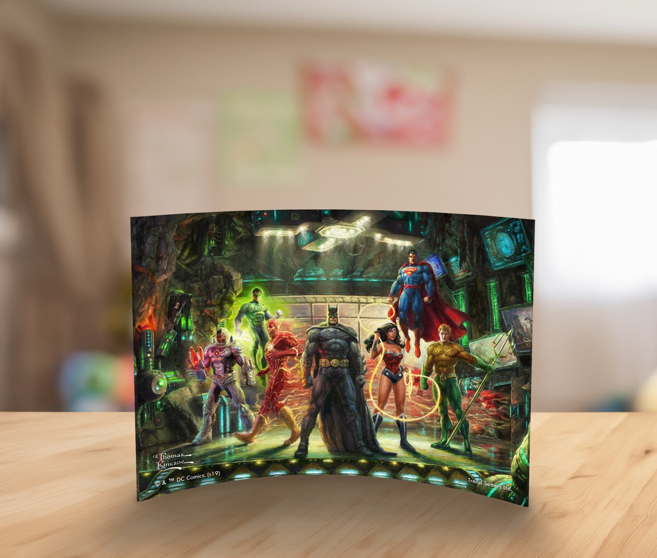 DC Comics Thomas Kinkade Studios (The Justice League) 7” x 5” Curved Acrylic Print ACP0705CUR372