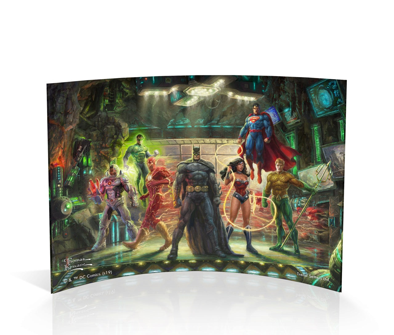 DC Comics Thomas Kinkade Studios (The Justice League) 7” x 5” Curved Acrylic Print ACP0705CUR372