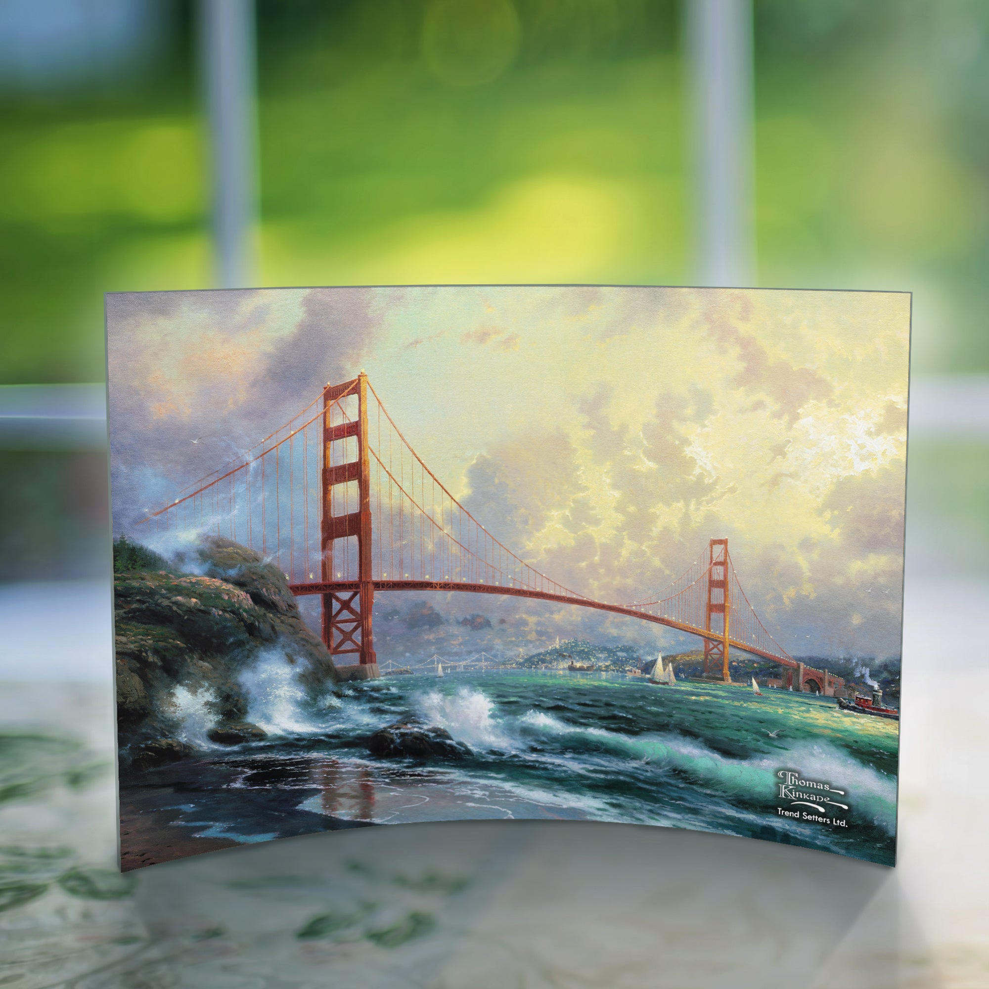 Thomas Kinkade Studios (San Francisco, Golden Gate Bridge) 10" x 7" Curved Acrylic Print ACP1007CUR123