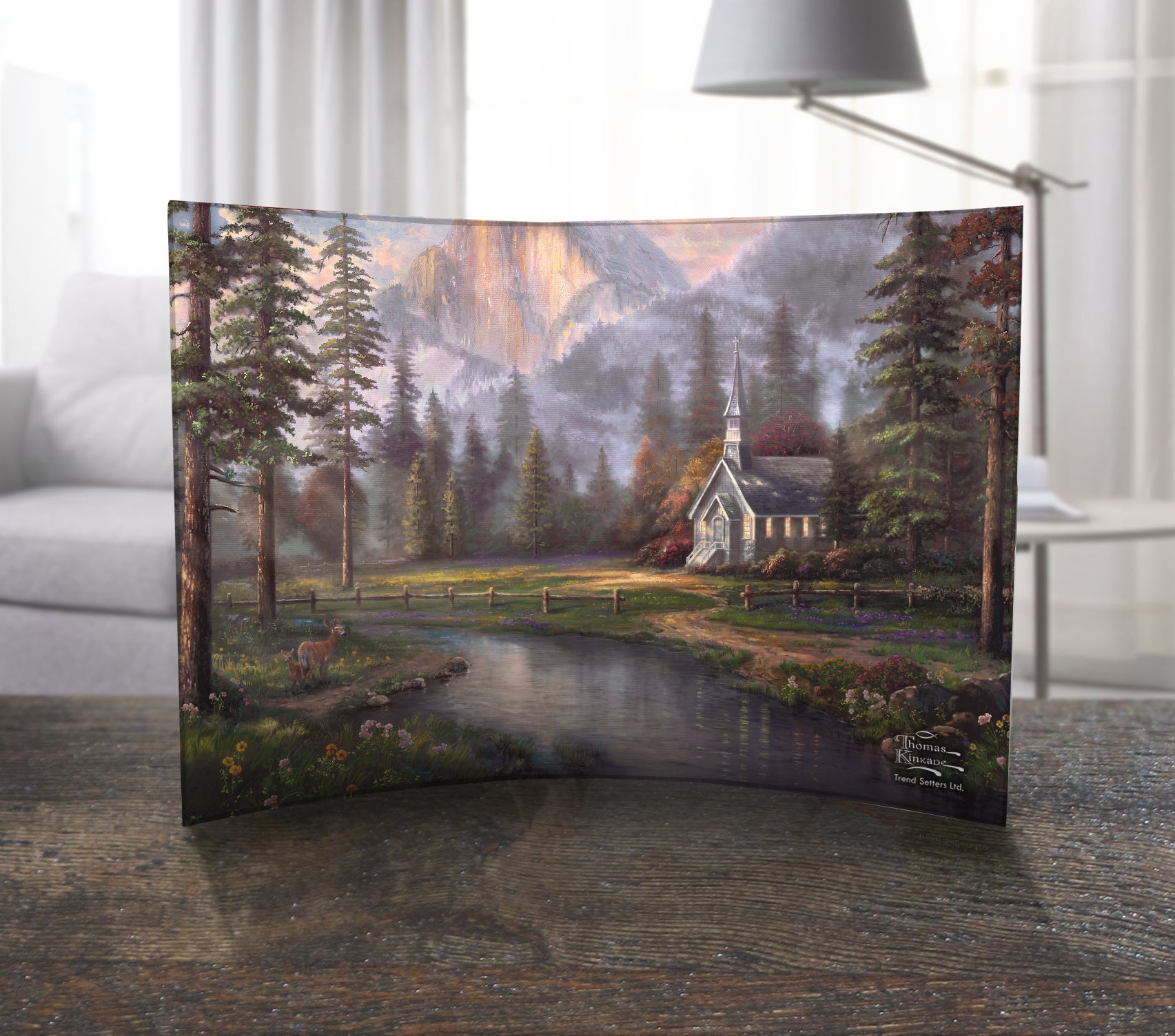Thomas Kinkade Studios (Valley Chapel) 10" x 7" Curved Acrylic Print ACP1007CUR148