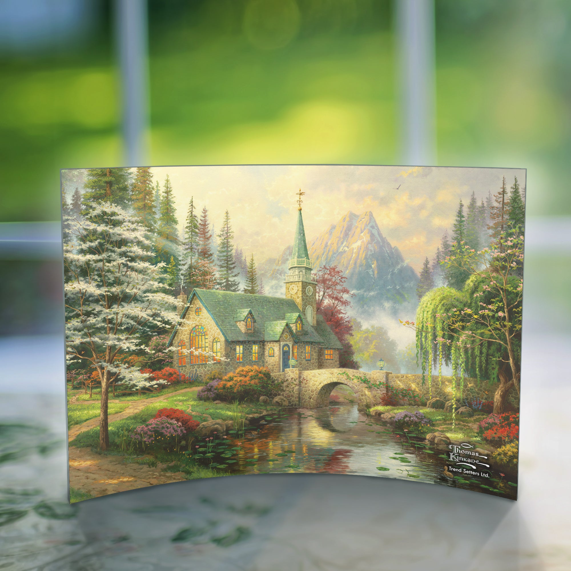 Thomas Kinkade Studios (Dogwood Chapel) 10" x 7" Curved Acrylic Print ACP1007CUR150
