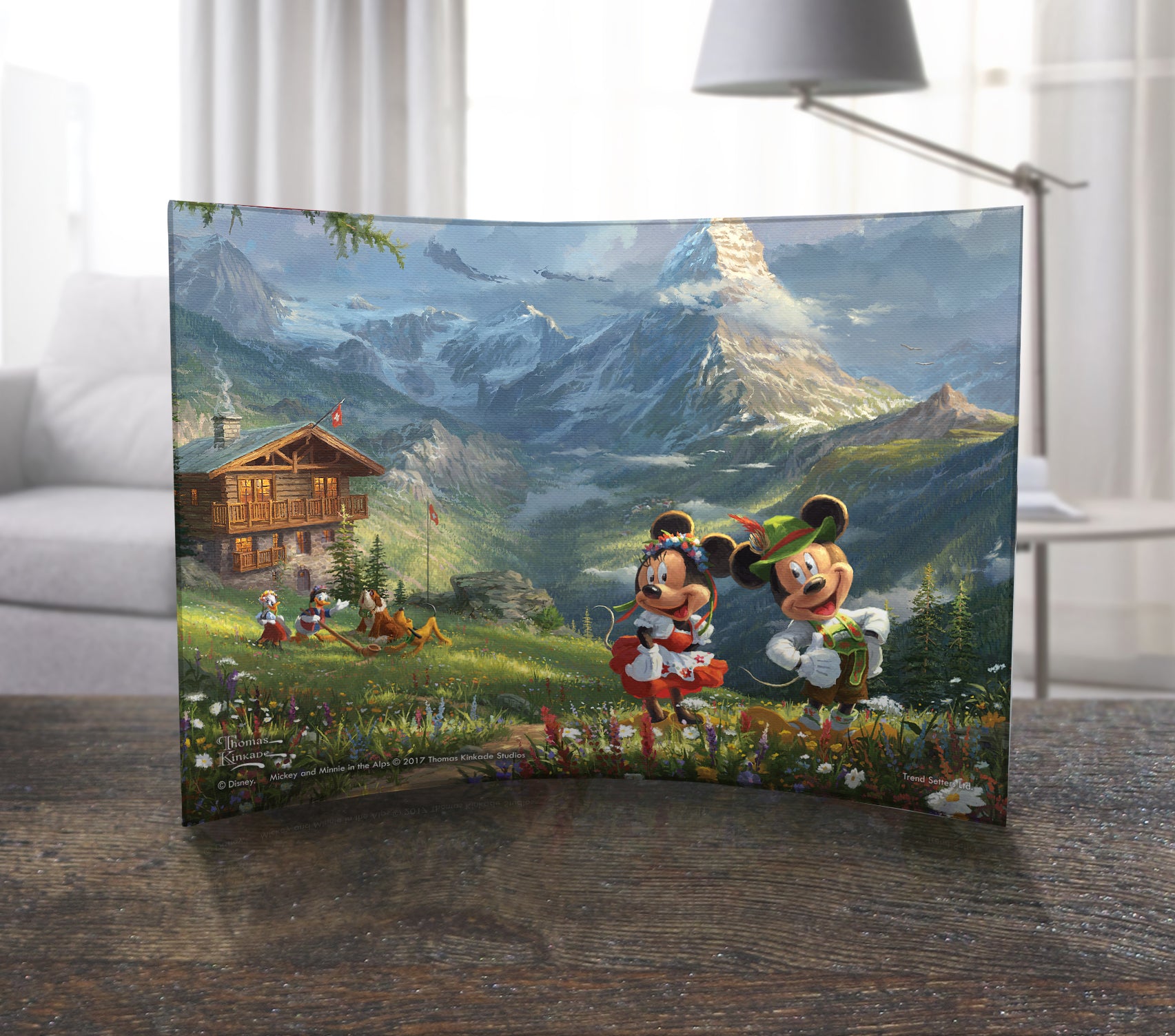 Disney (Mickey and Minnie in the Alps) 10" x 7" Curved Acrylic Print ACP1007CUR325