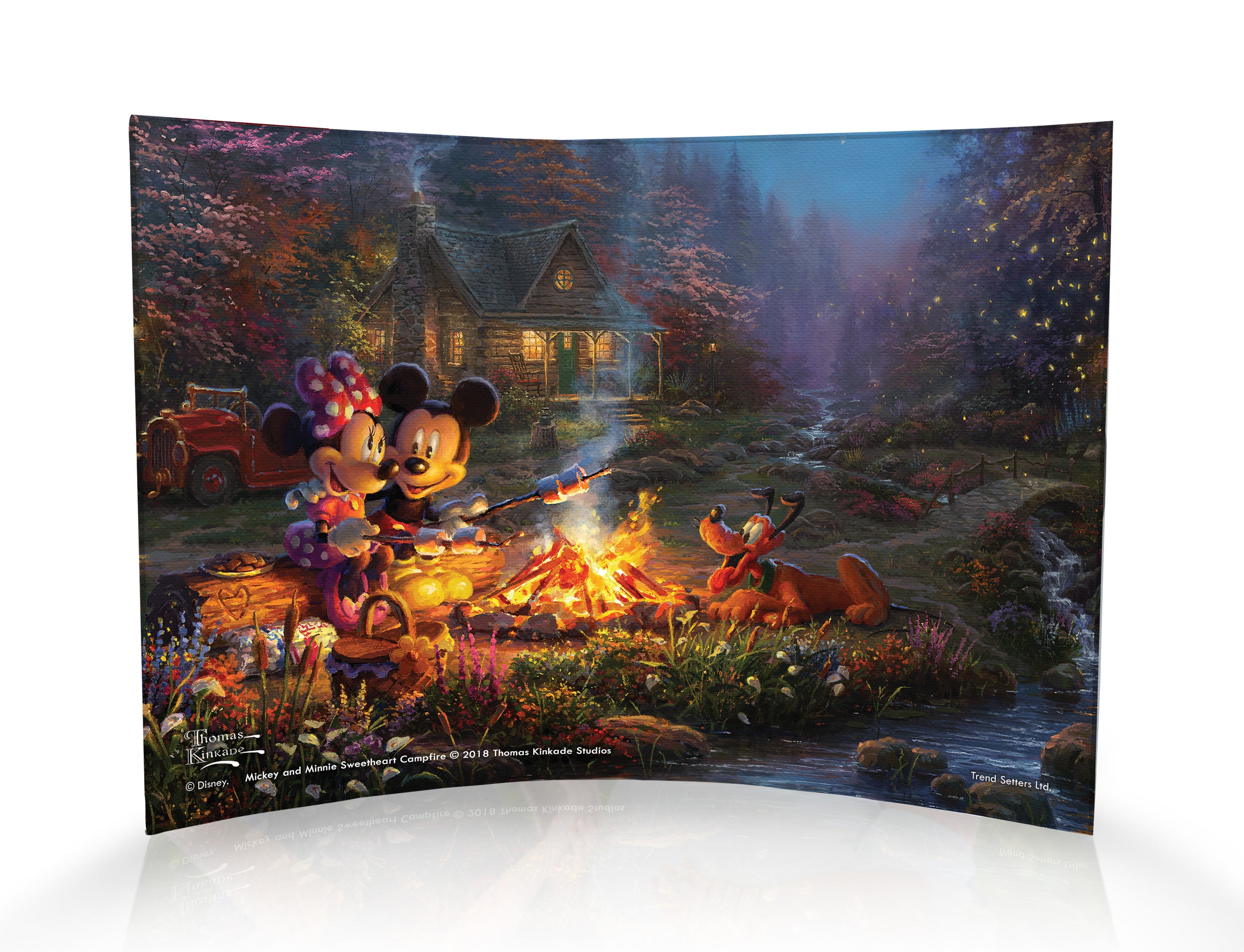 Disney (Mickey and Minnie Sweetheart Campfire) 10" x 7" Curved Acrylic Print ACP1007CUR334