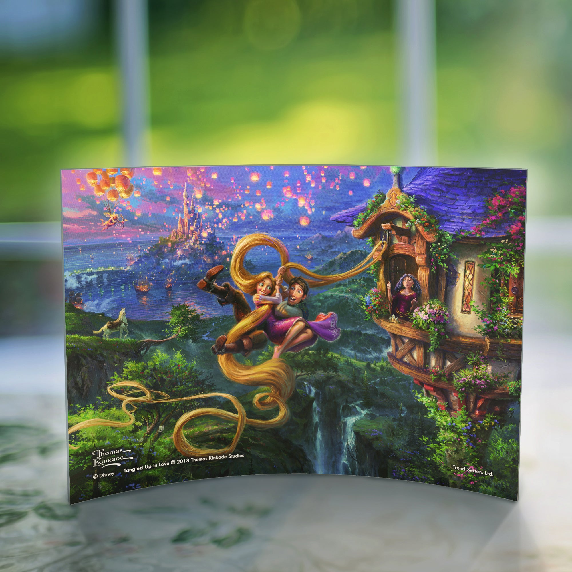 Disney (Tangled Up In Love) 10" x 7" Curved Acrylic Print featuring Artwork by Thomas Kinkade Studios ACP1007CUR366