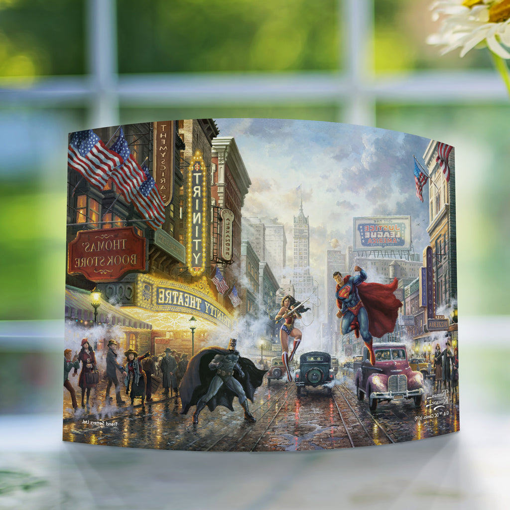 DC Comics (Batman, Superman and Wonder Woman) 10 x 7 Curved Acrylic Print  Thomas Kinkade Studios Art ACP1007CUR367