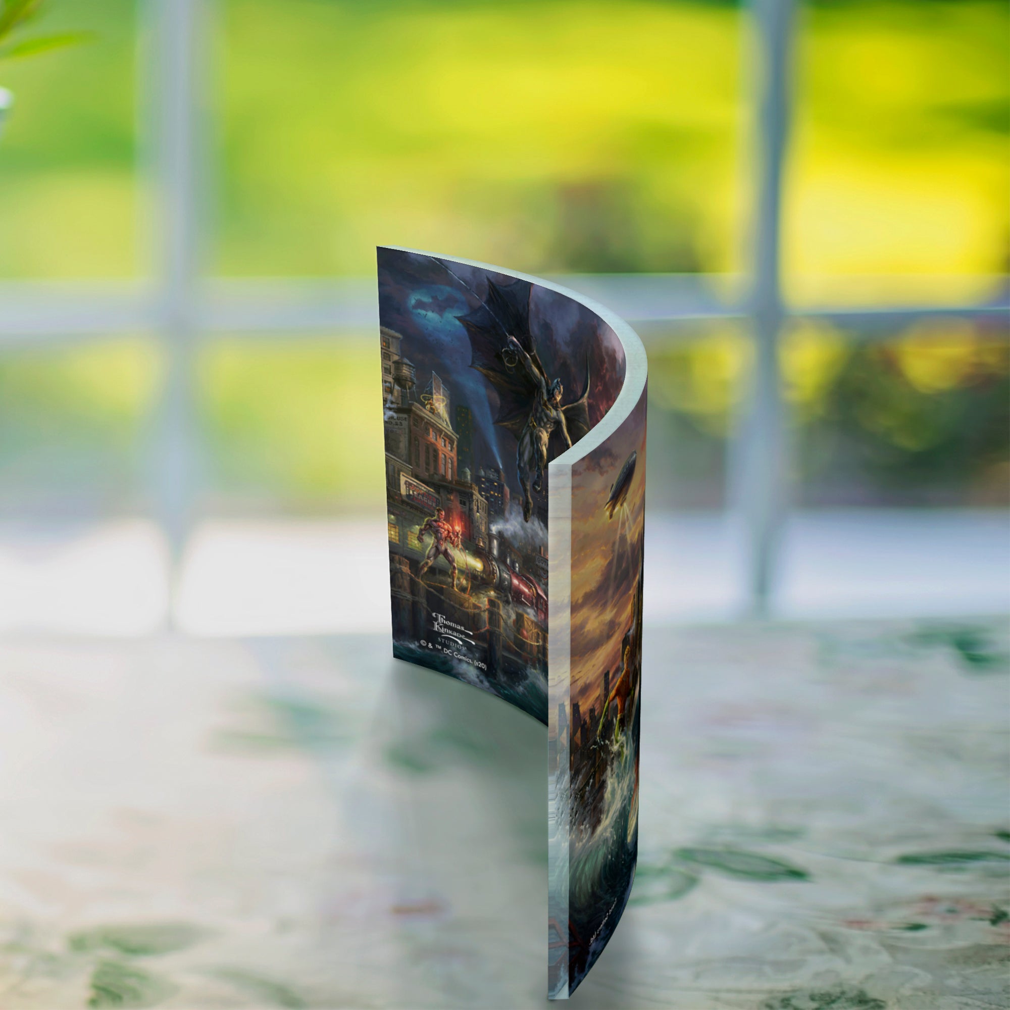 DC Comics (Justice League Showdown at Gotham City Pier) 10" x 7" Curved Acrylic Print ACP1007CUR575