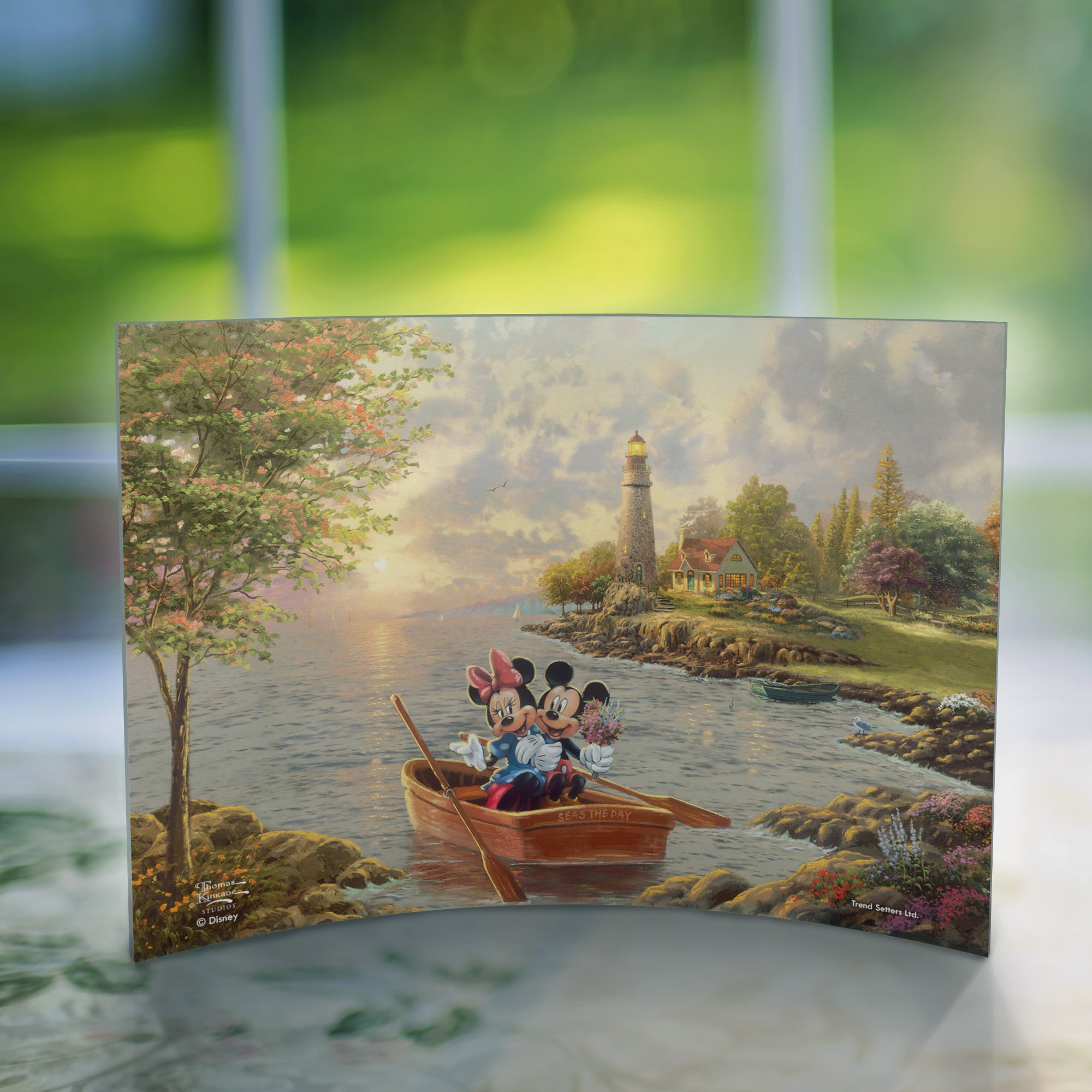 Disney (Mickey and Minnie Mouse - Lighthouse Cove) 10" x 7" Curved Acrylic Print ACP1007CUR596