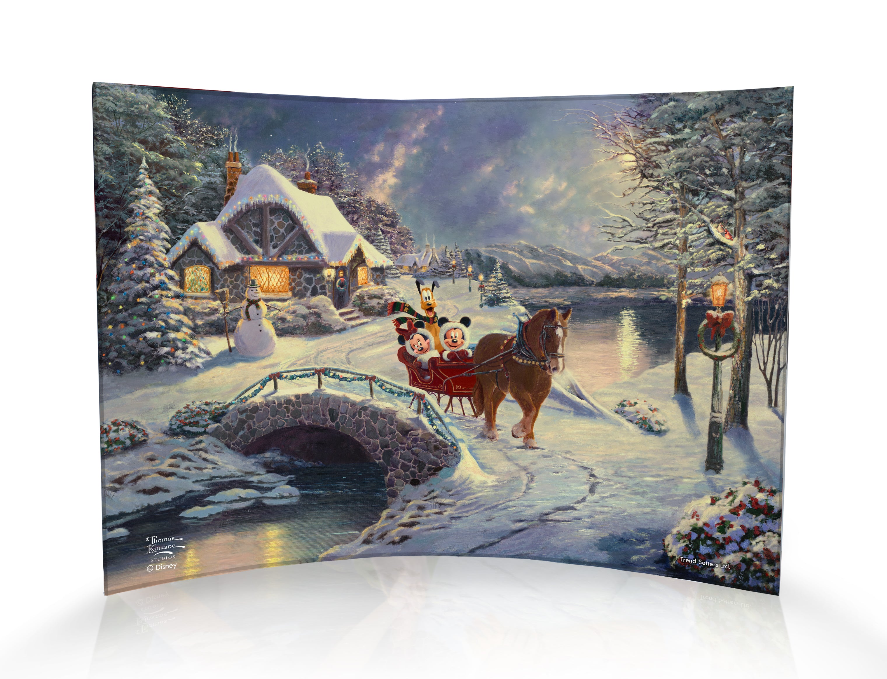 Disney (Mickey and Minnie Evening Sleigh Ride) 10" x 7" Curved Acrylic Print ACP1007CUR639