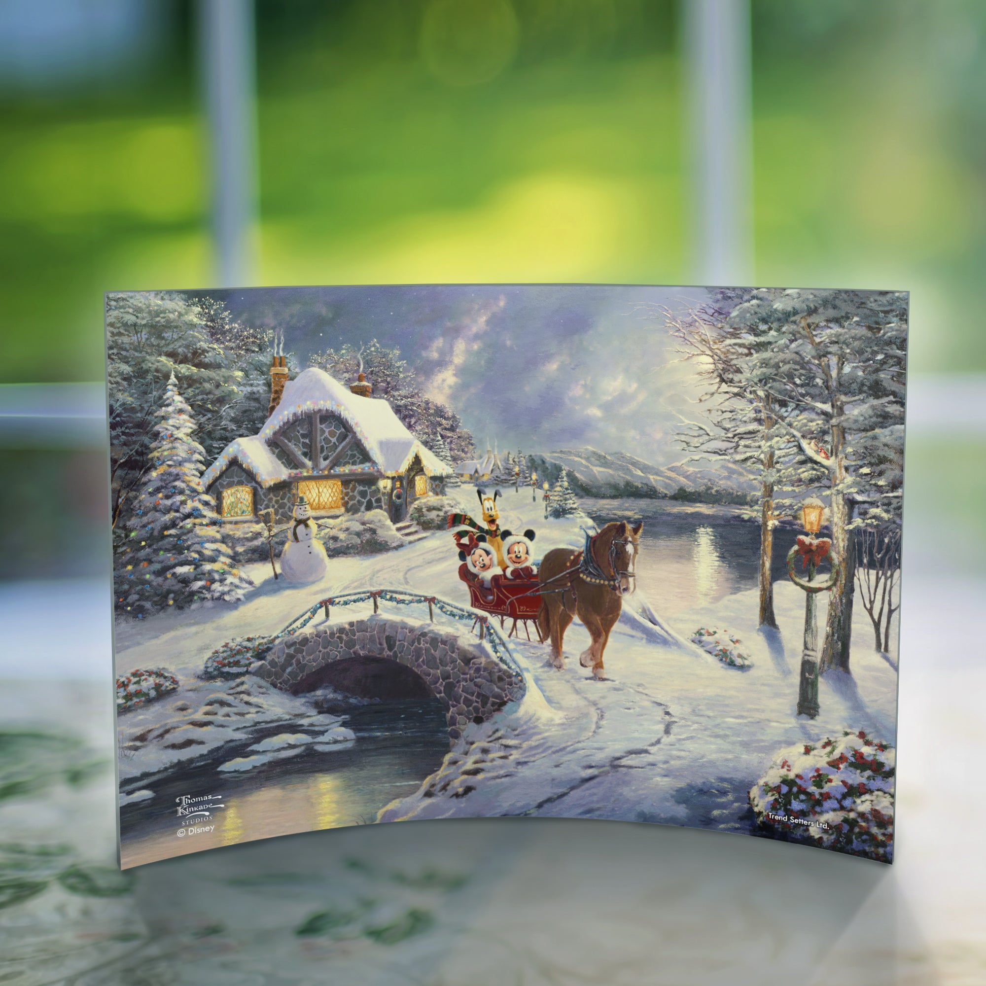 Disney (Mickey and Minnie Evening Sleigh Ride) 10" x 7" Curved Acrylic Print ACP1007CUR639