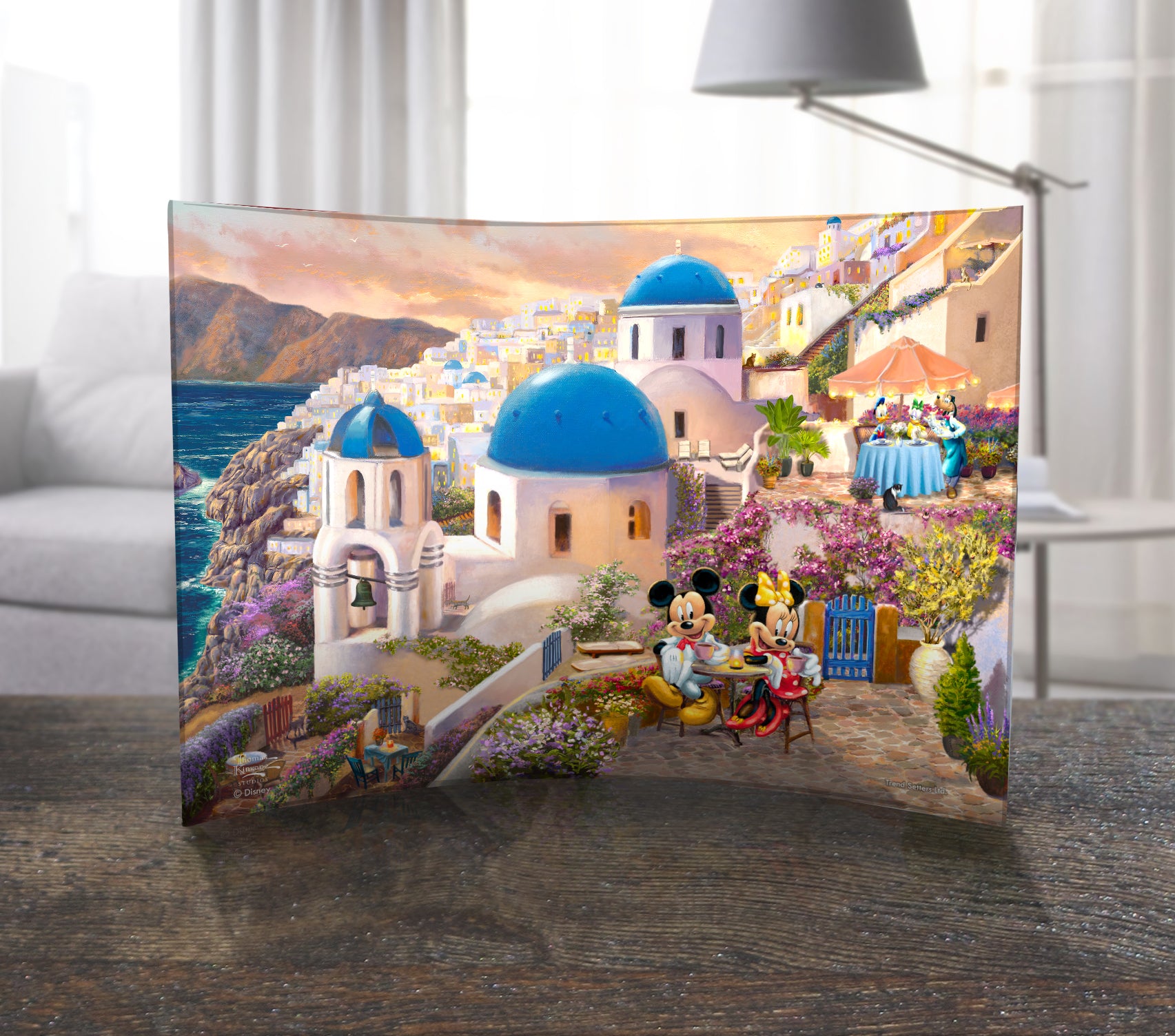 Disney (Mickey and Minnie in Greece) 10" x 7" Curved Acrylic Print ACP1007CUR649