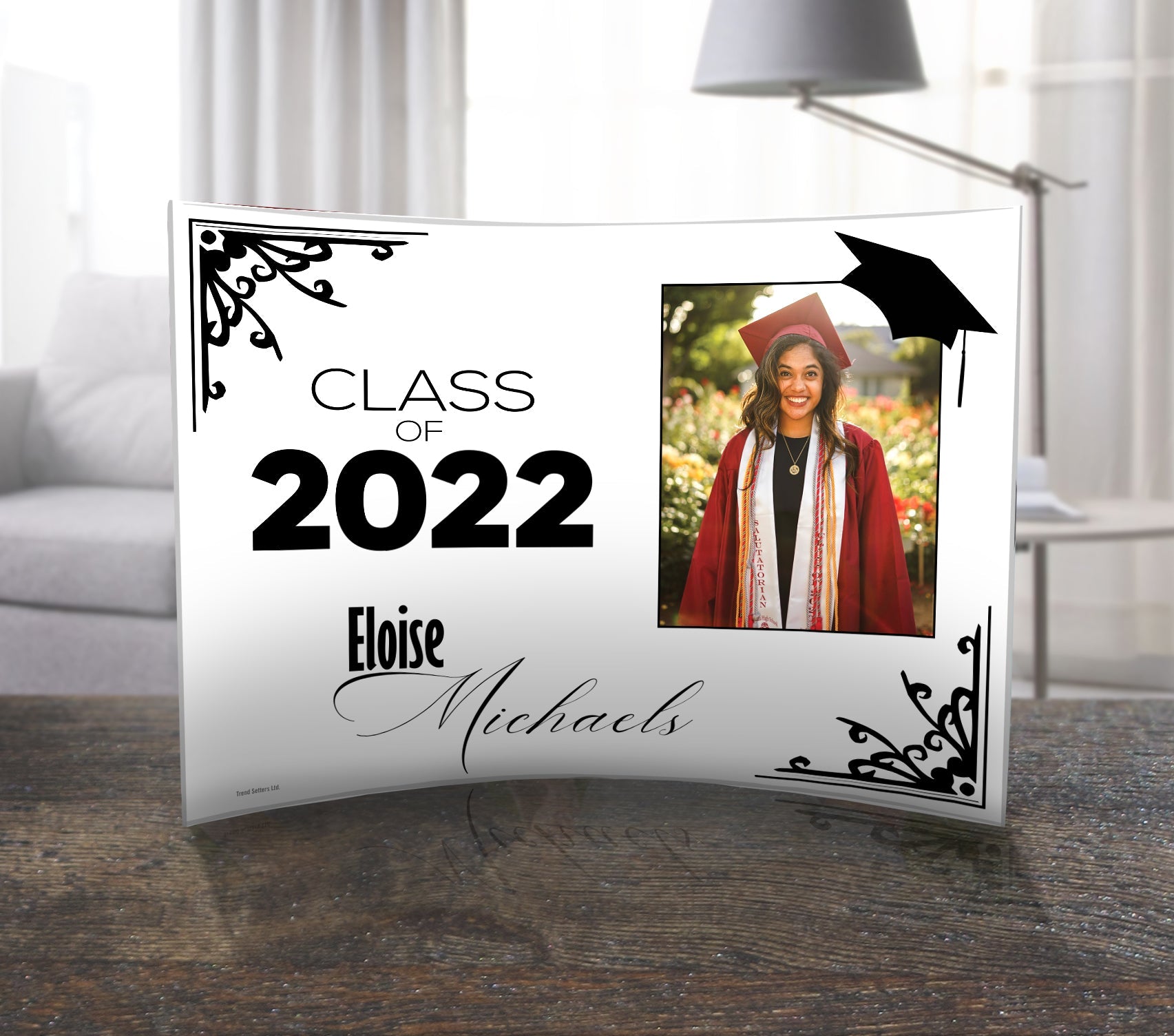 Graduation Collection (Graduation Cap Photo - Personalized)  10" x 7" Curved Acrylic Print
