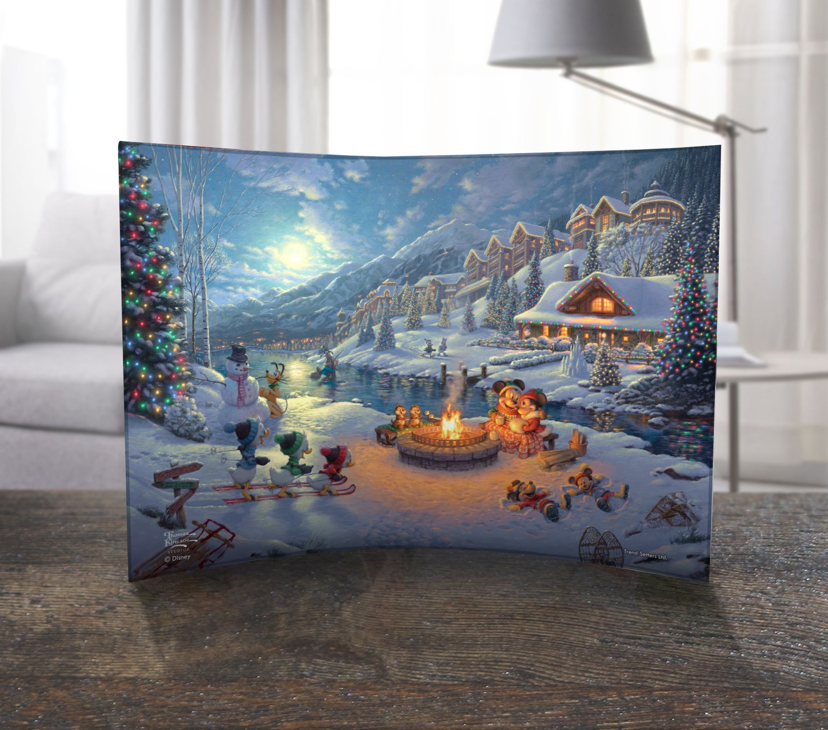 Disney (Mickey and Minnie Christmas Lodge) 10" x 7" Curved Acrylic Print ACP1007CUR664
