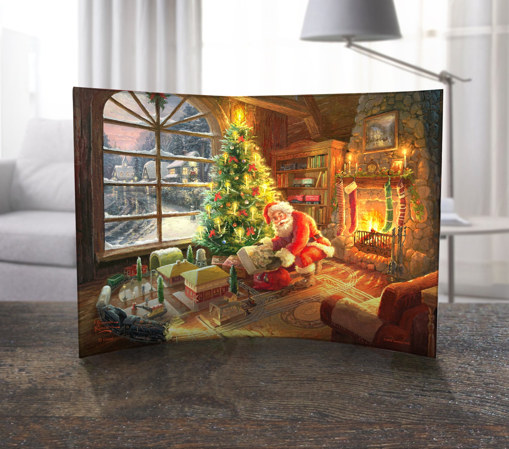 Thomas Kinkade Studios (Lionel Train - Santas Special Delivery) 10" x 7" Curved Acrylic Print ACP1007CUR684