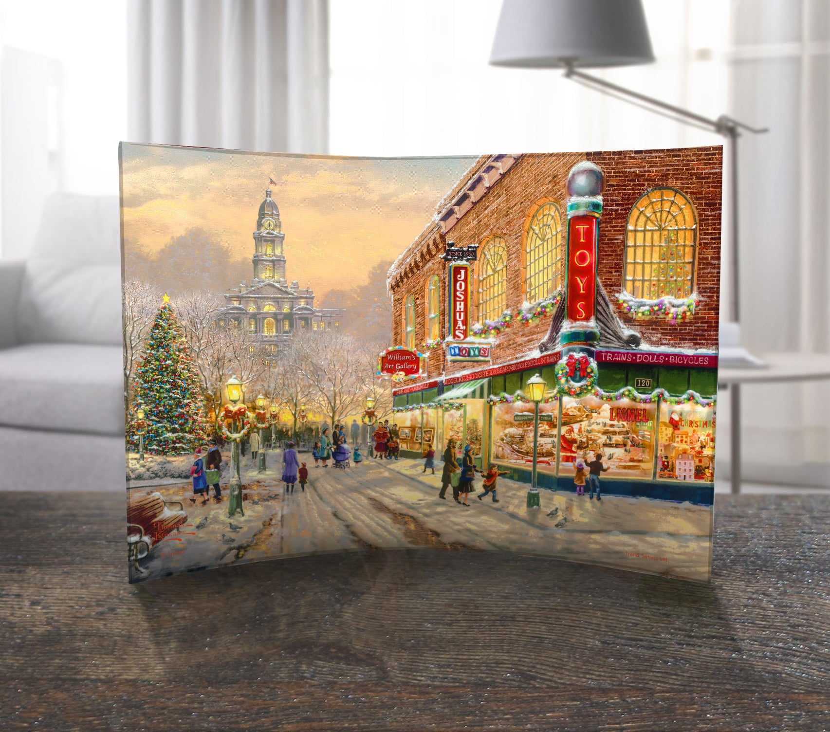 Thomas Kinkade Studios (Lionel Train - A Christmas Wish) 10" x 7" Curved Acrylic Print ACP1007CUR685