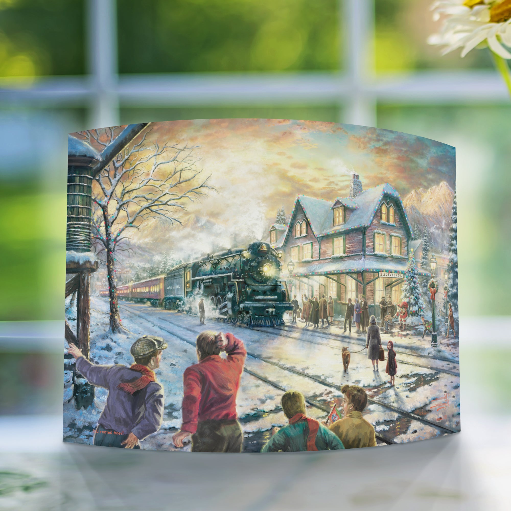 Thomas Kinkade Studios (Lionel Train - All Aboard for Christmas) 10" x 7" Curved Acrylic Print ACP1007CUR686