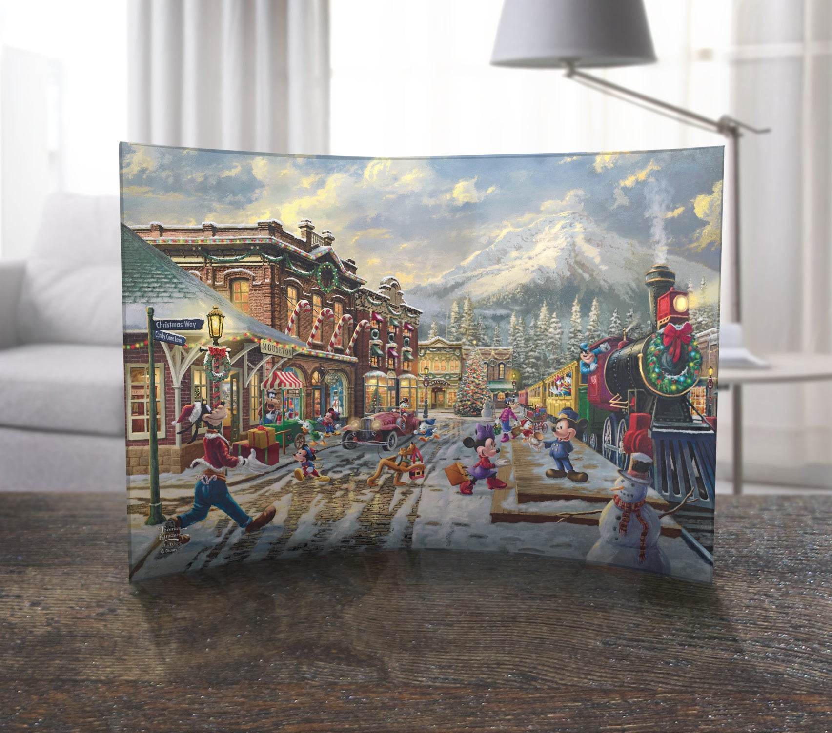 Disney (Mickey and Minnie Mouse Candy Cane Express) 10 x 7 Curved Acrylic Print ACP1007CUR756