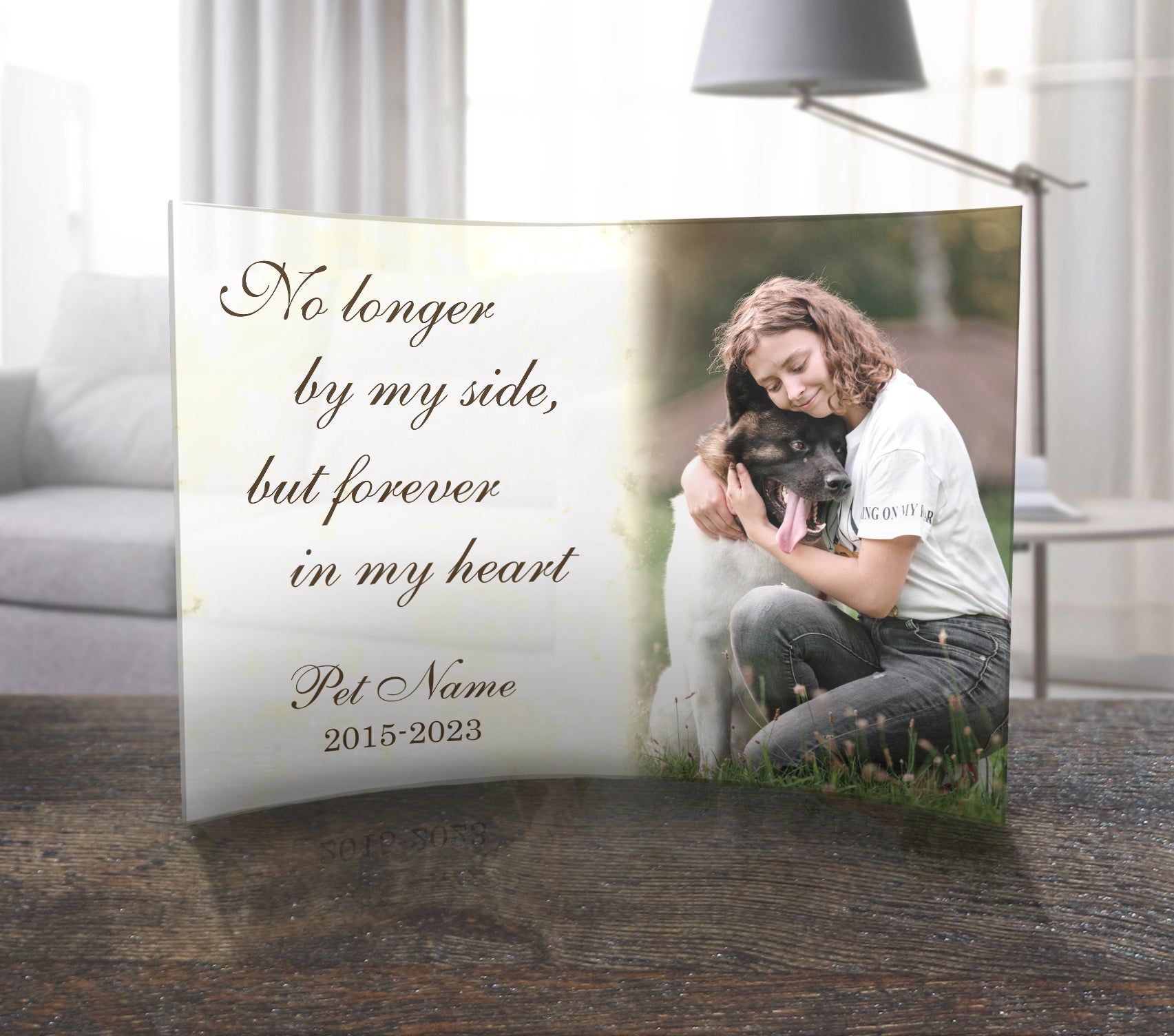 Memorial Collection (Personalized Pet Memorial) 10” x 7” Curved Acrylic Print ACPU1007CUR790