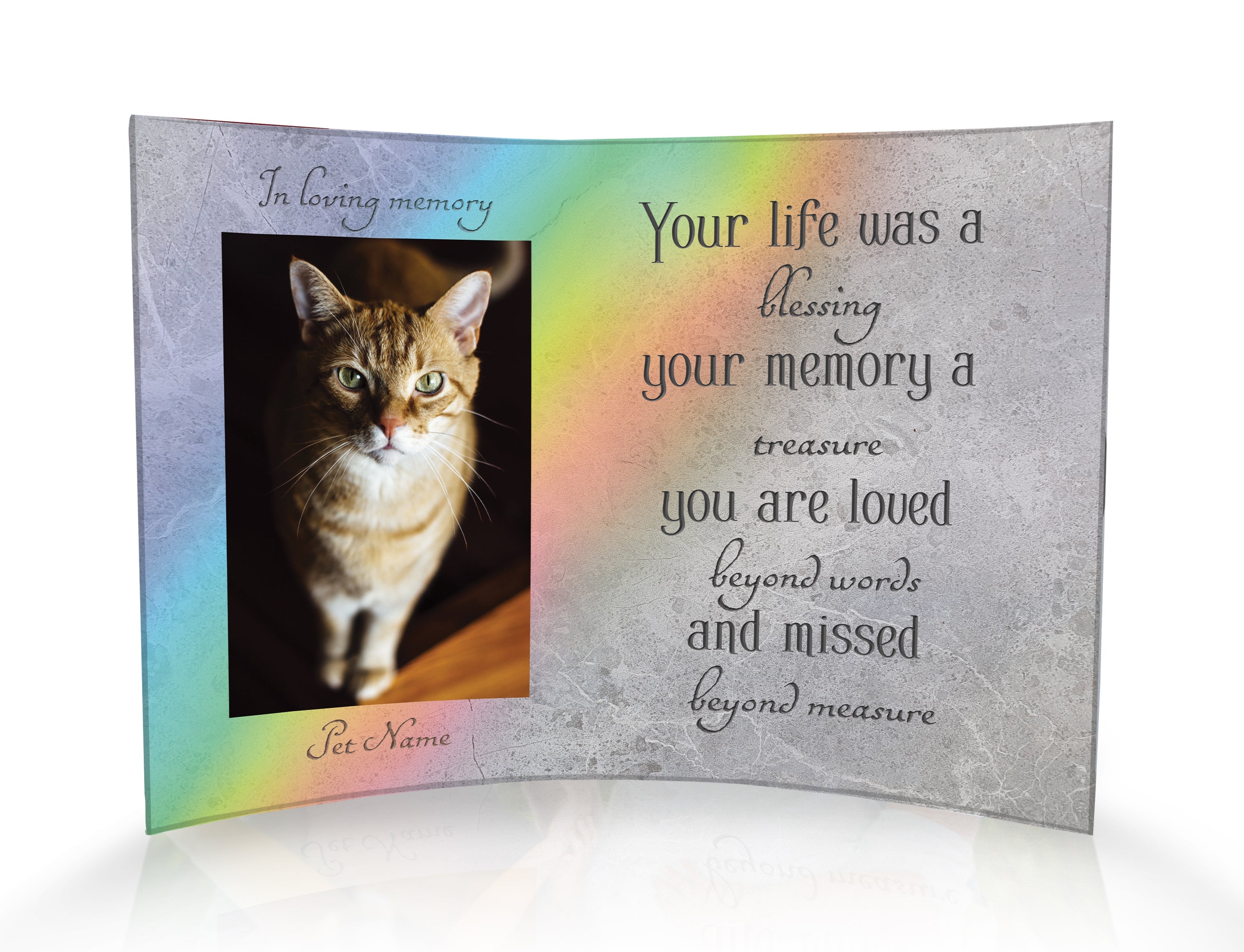Memorial Collection (Personalized Missed Beyond Measure) 10” x 7” Curved Acrylic Print