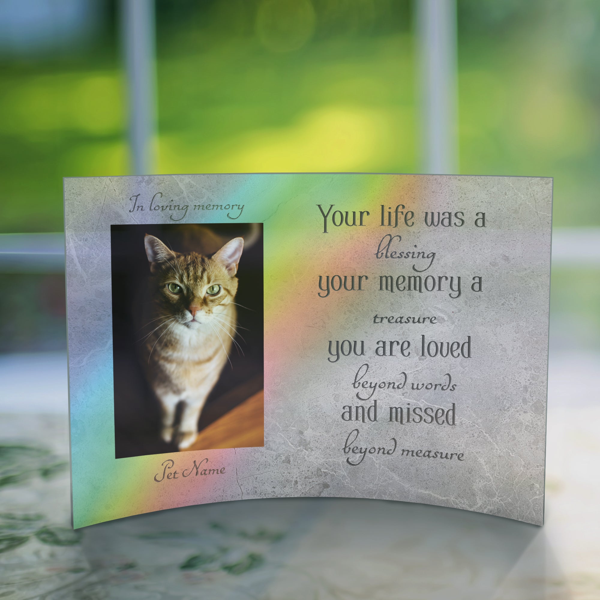 Memorial Collection (Personalized Missed Beyond Measure) 10” x 7” Curved Acrylic Print