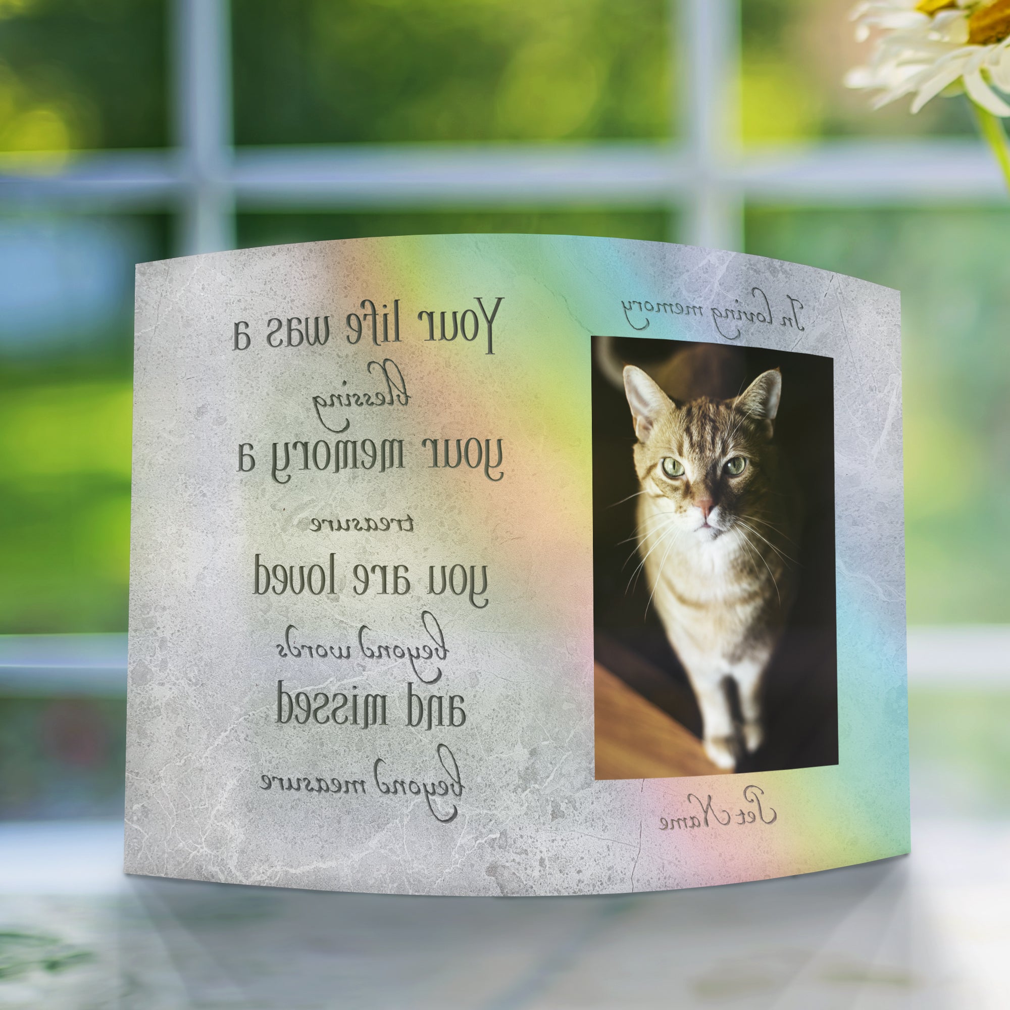 Memorial Collection (Personalized Missed Beyond Measure) 10” x 7” Curved Acrylic Print
