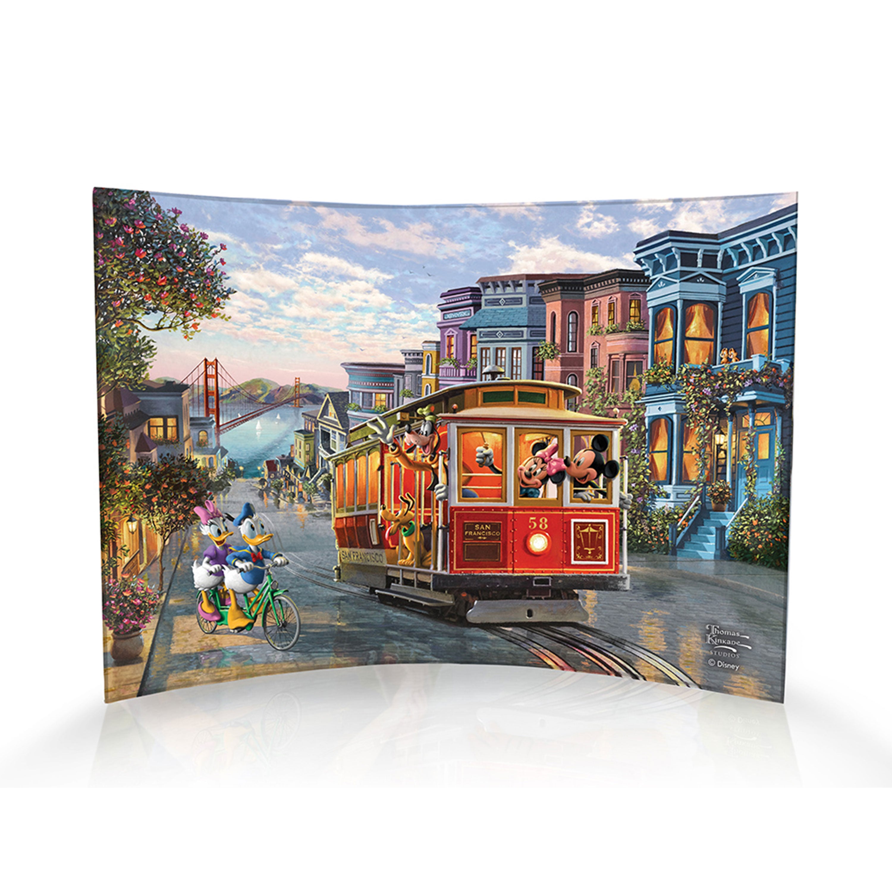 Disney (Mickey and Minnie in San Francisco) 10" x 7" Curved Acrylic Print ACP1007CUR821