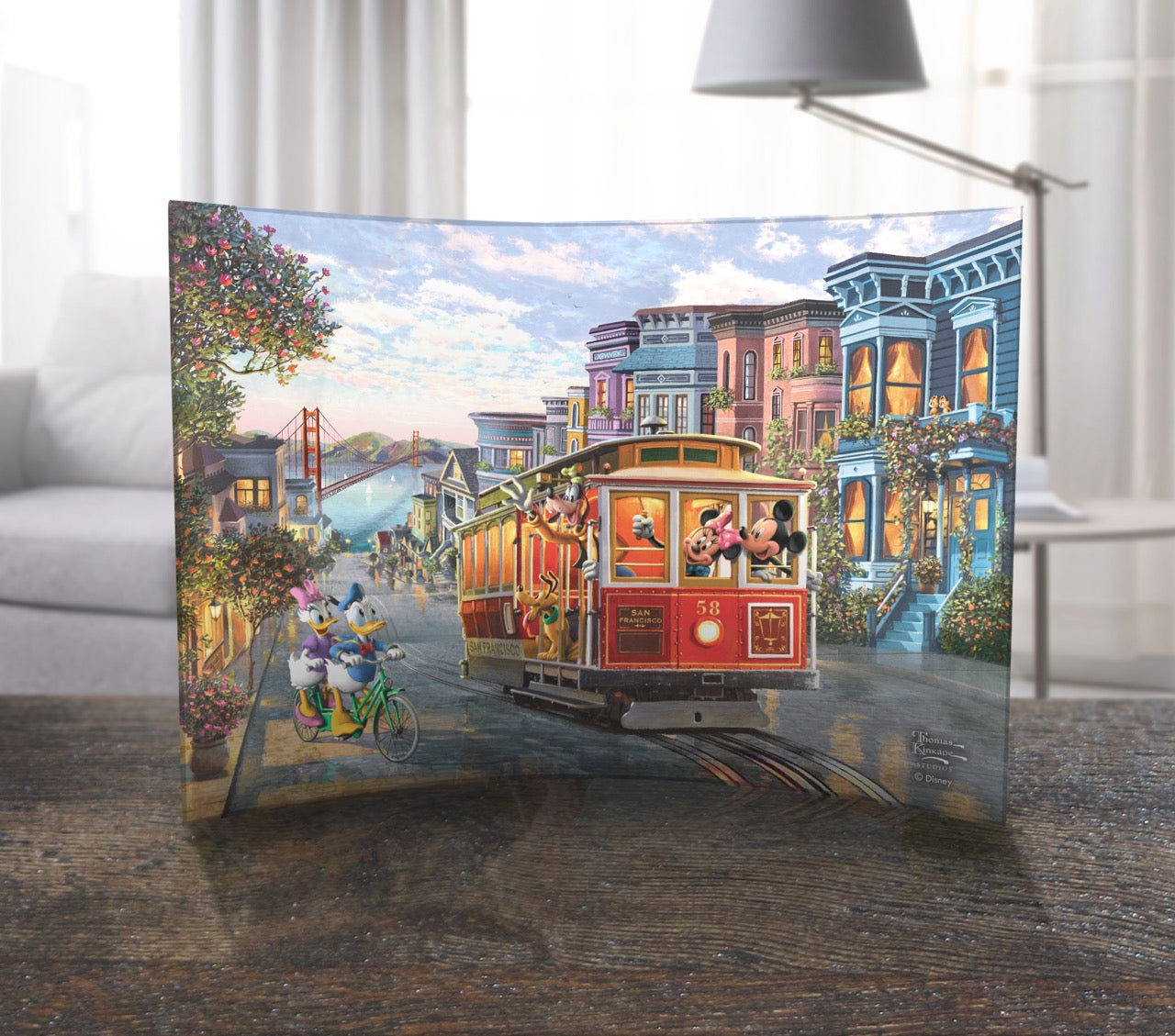 Disney (Mickey and Minnie in San Francisco) 10" x 7" Curved Acrylic Print ACP1007CUR821