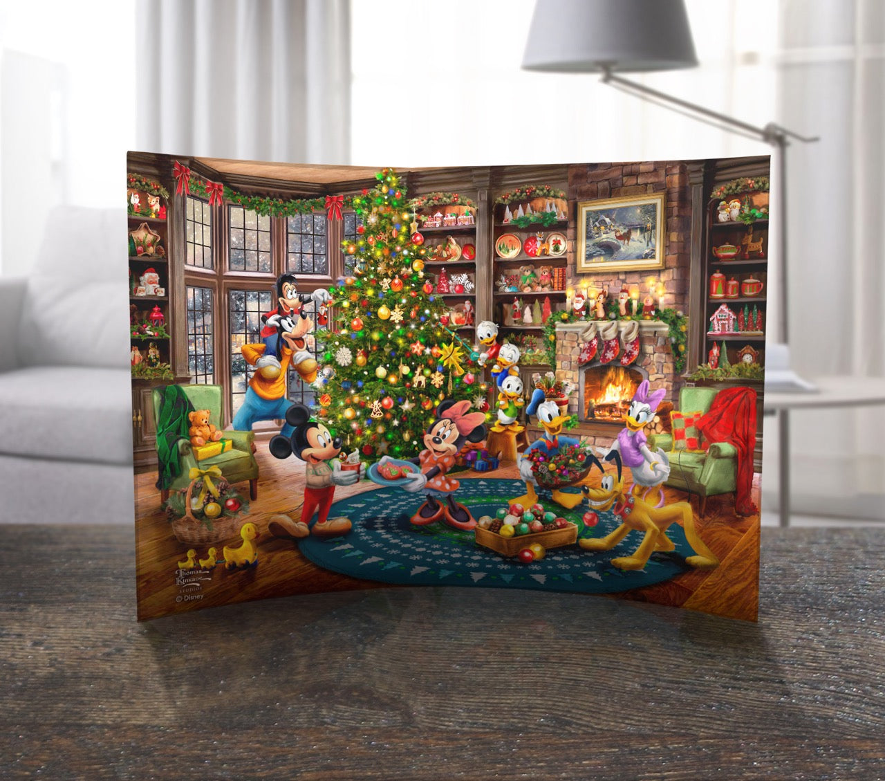 Disney (Mickey and Minnie Trimming the Tree) 10" x 7" Curved Acrylic Print ACP1007CUR834