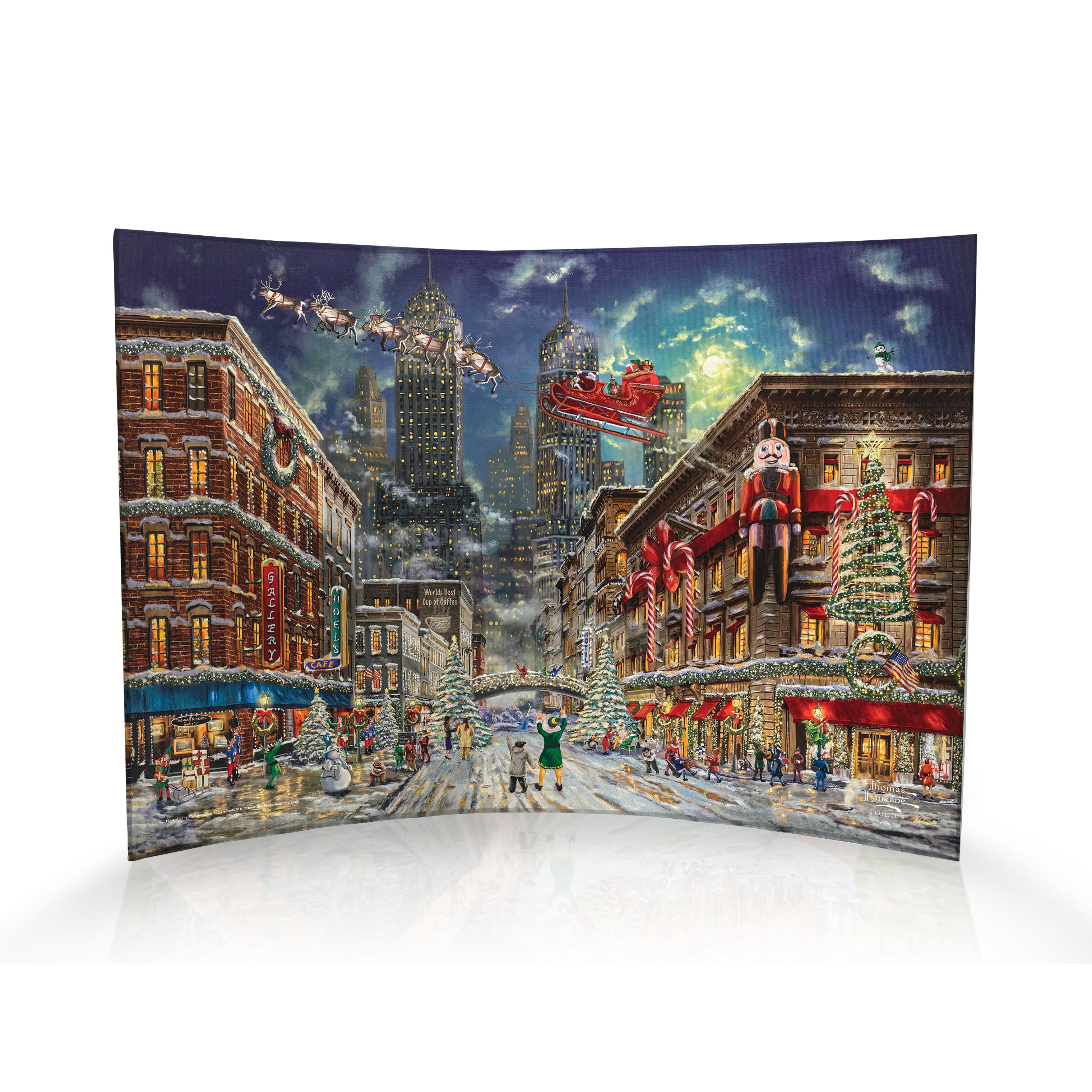 Elf Thomas Kinkade Studios (Buddy’s New York Christmas) 10” x 7” Curved Acrylic Print ACP1007CUR877