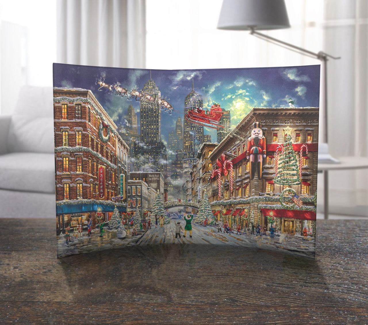 Elf Thomas Kinkade Studios (Buddy’s New York Christmas) 10” x 7” Curved Acrylic Print ACP1007CUR877
