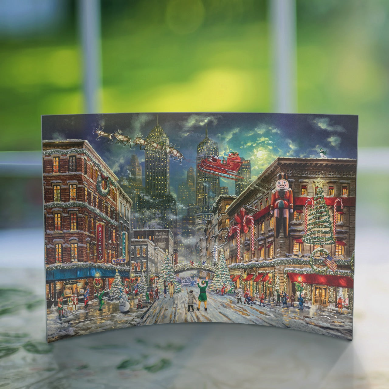 Elf Thomas Kinkade Studios (Buddy’s New York Christmas) 10” x 7” Curved Acrylic Print ACP1007CUR877
