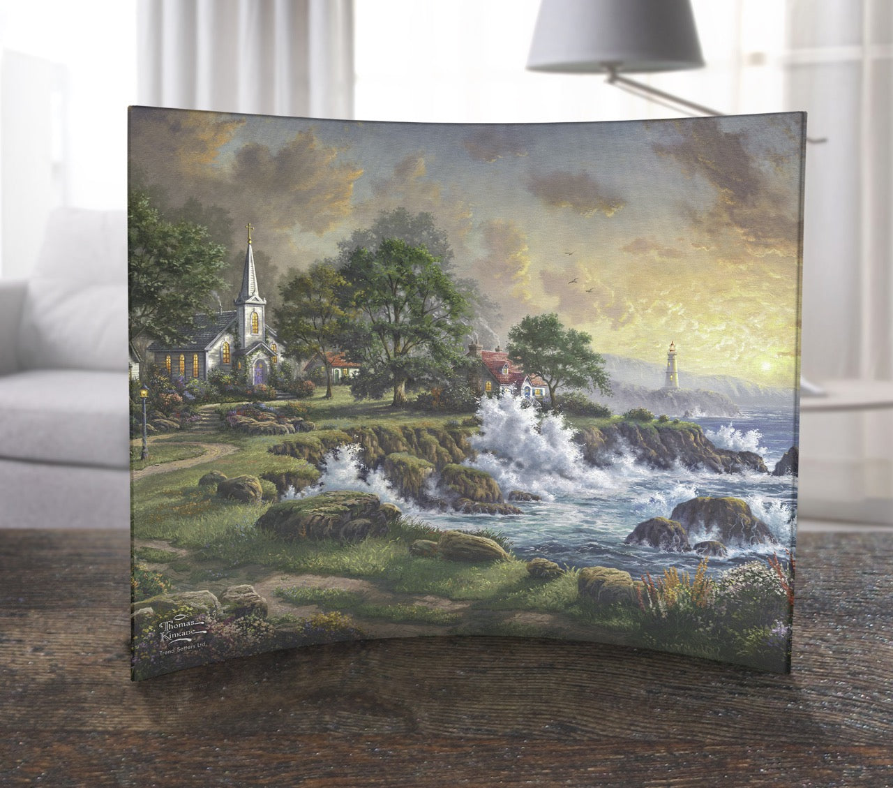 Thomas Kinkade Studios (Seaside Haven) 12” x 10” Curved Acrylic Print ACP1210CUR151