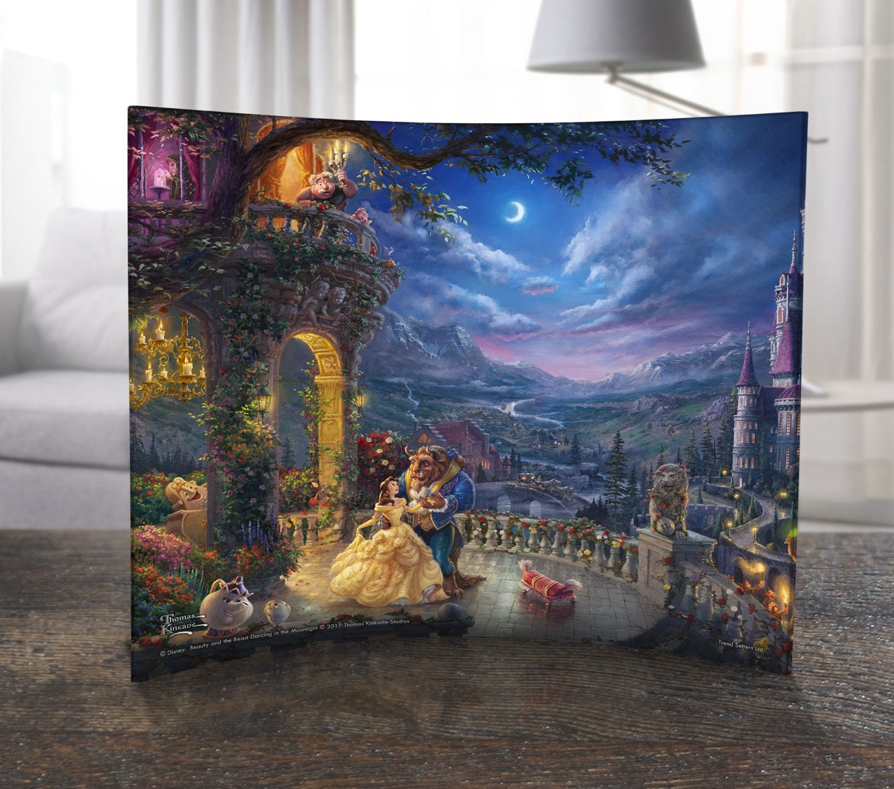 Disney (Beauty and the Beast Dancing in the Moonlight) 12” x 10” Curved Acrylic Print ACP1210CUR173