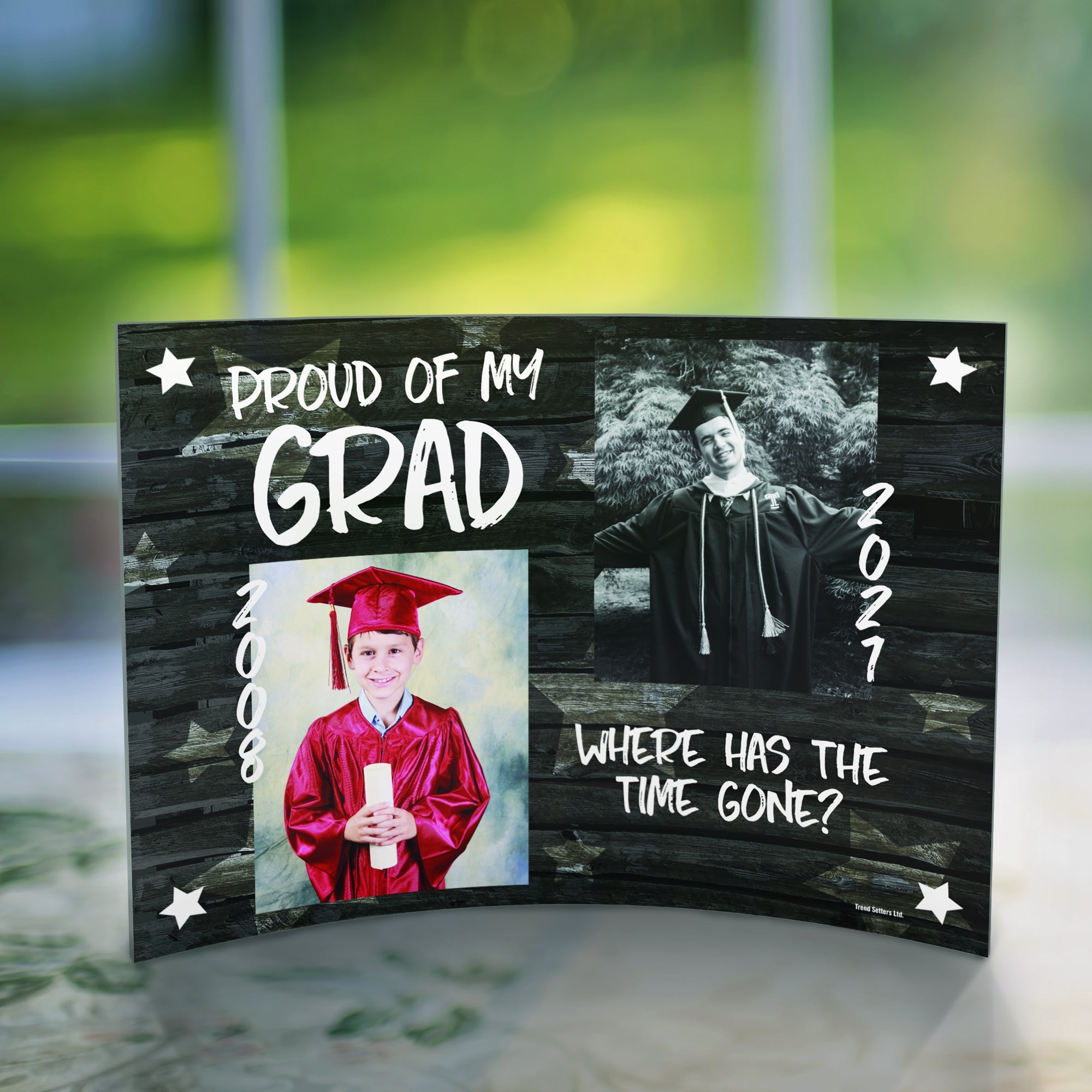 Graduation Collection (Graduation Then and Now - Personalized)  10" x 7" Curved Acrylic Print