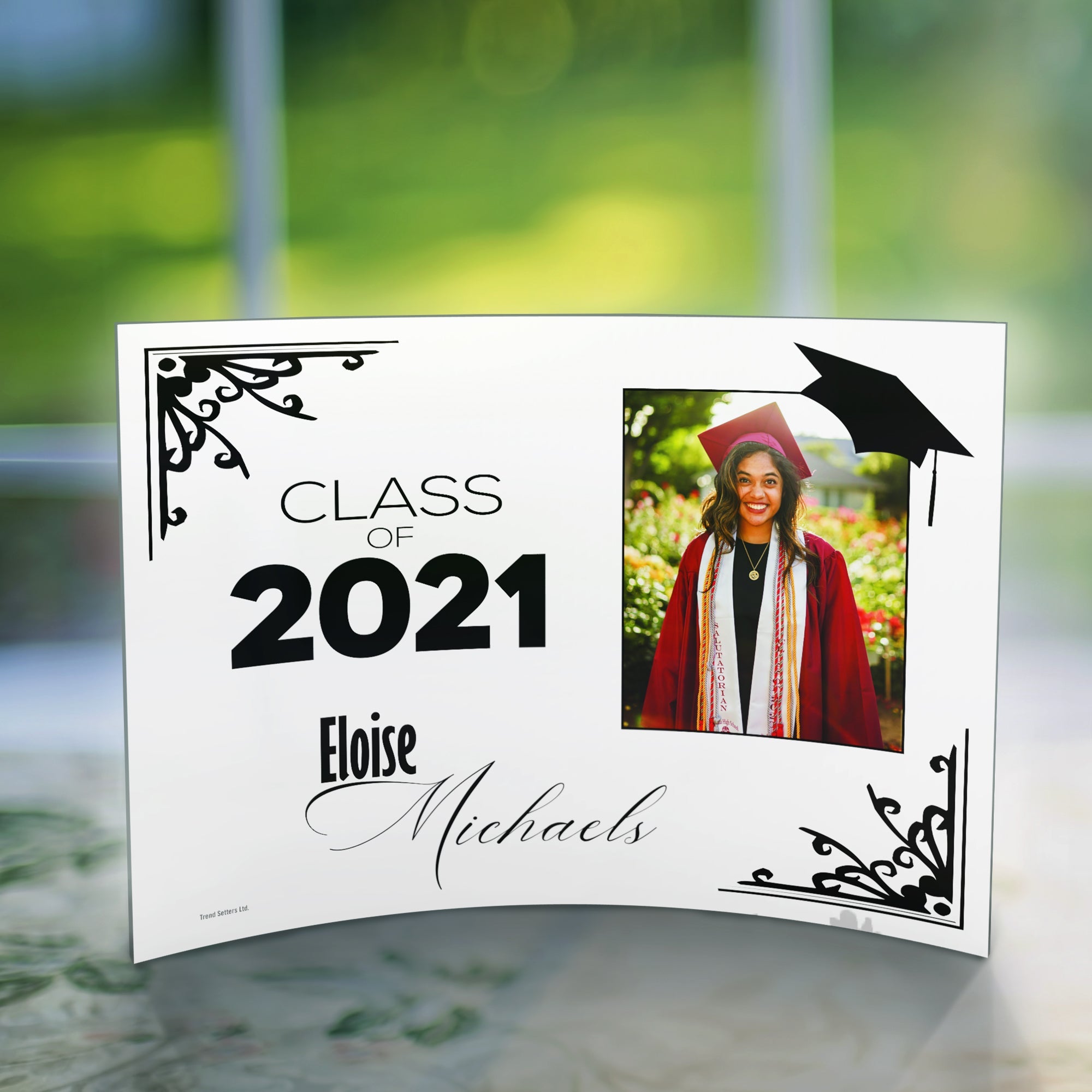 Graduation Collection (Graduation Cap Photo - Personalized)  10" x 7" Curved Acrylic Print