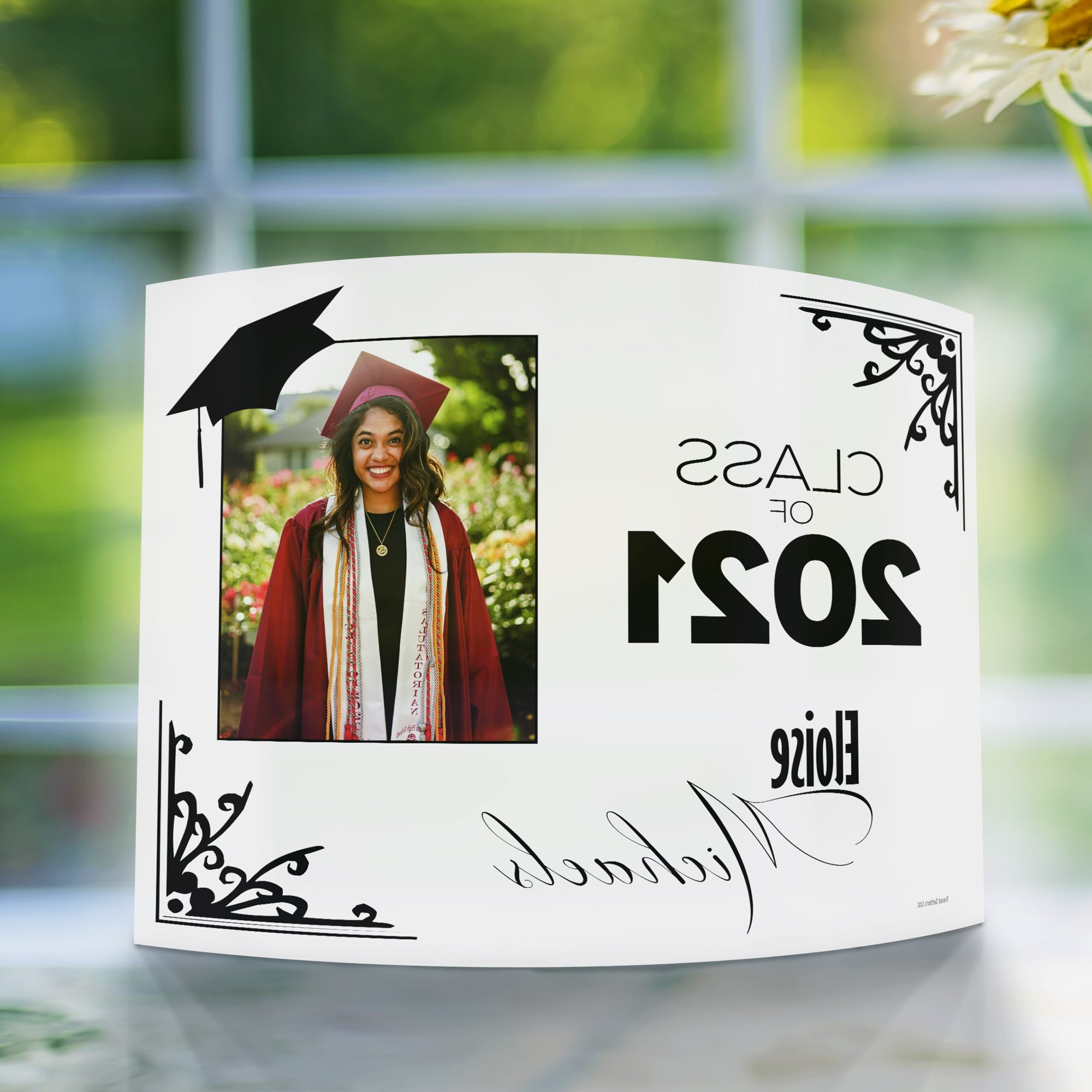 Graduation Collection (Graduation Cap Photo - Personalized)  10" x 7" Curved Acrylic Print