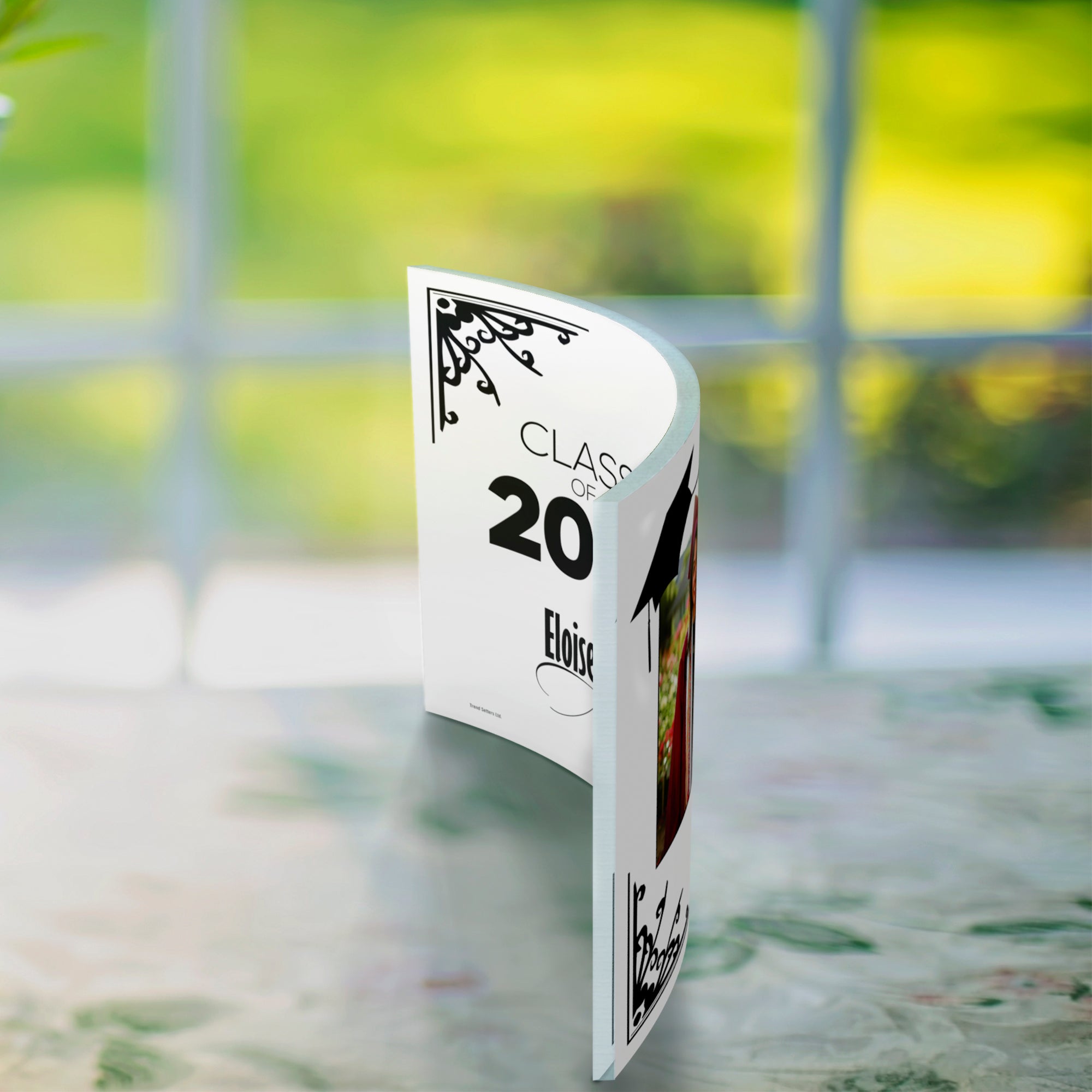 Graduation Collection (Graduation Cap Photo - Personalized)  10" x 7" Curved Acrylic Print