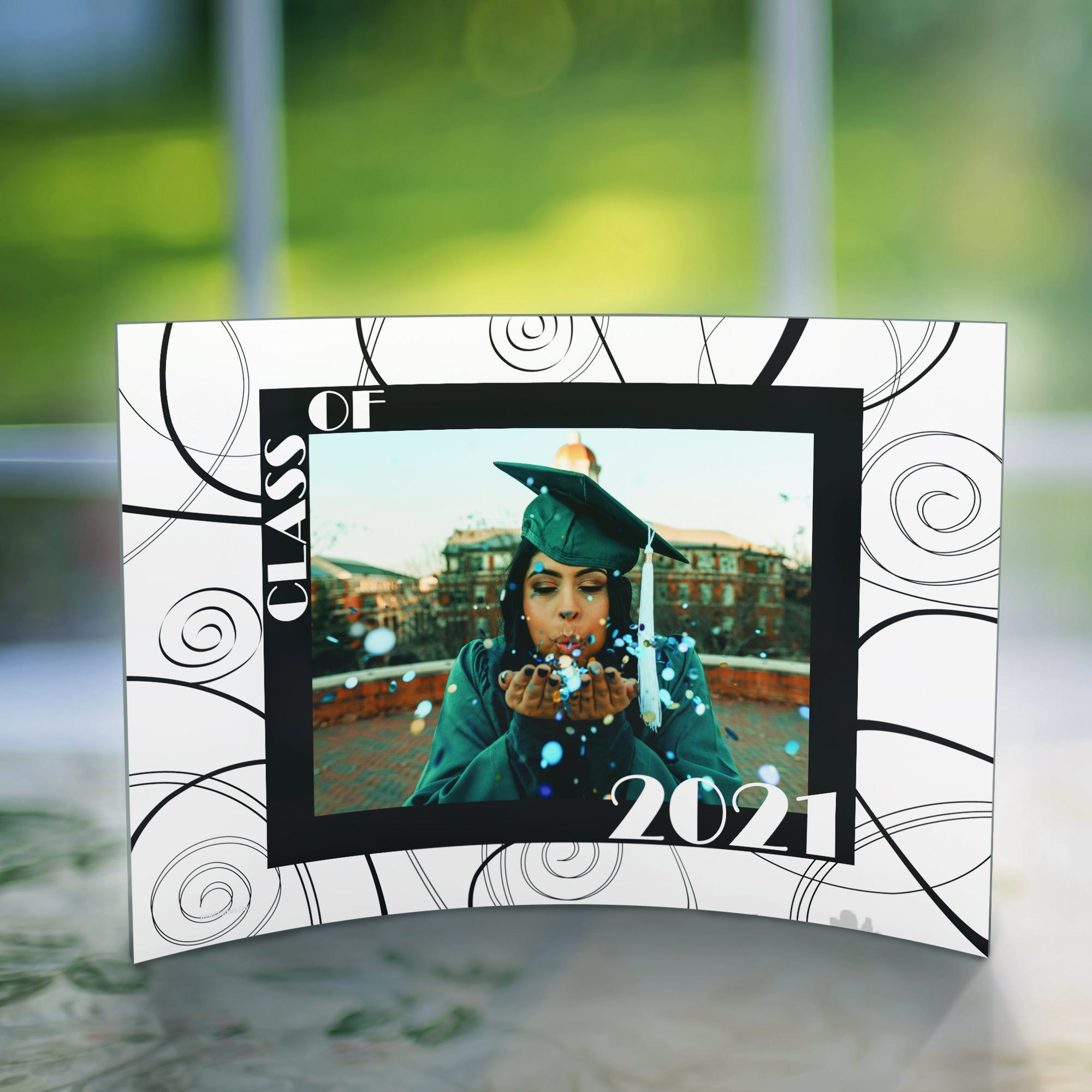 Graduation Collection (Graduation Swirls - Personalized)  10" x 7" Curved Acrylic Print