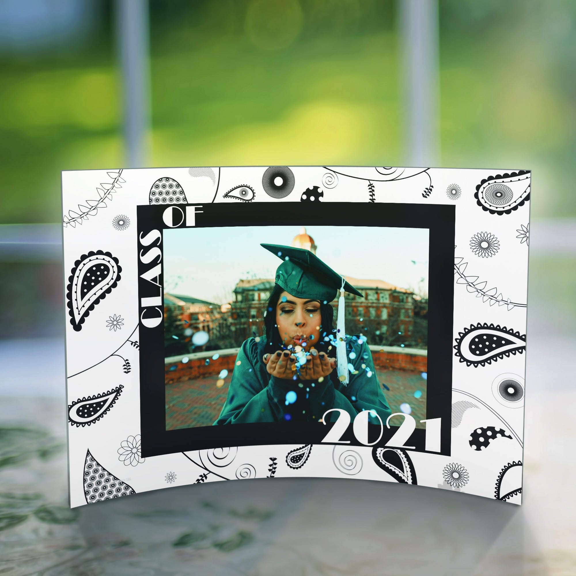 Graduation Collection (Graduation Paisley - Personalized)  10" x 7" Curved Acrylic Print