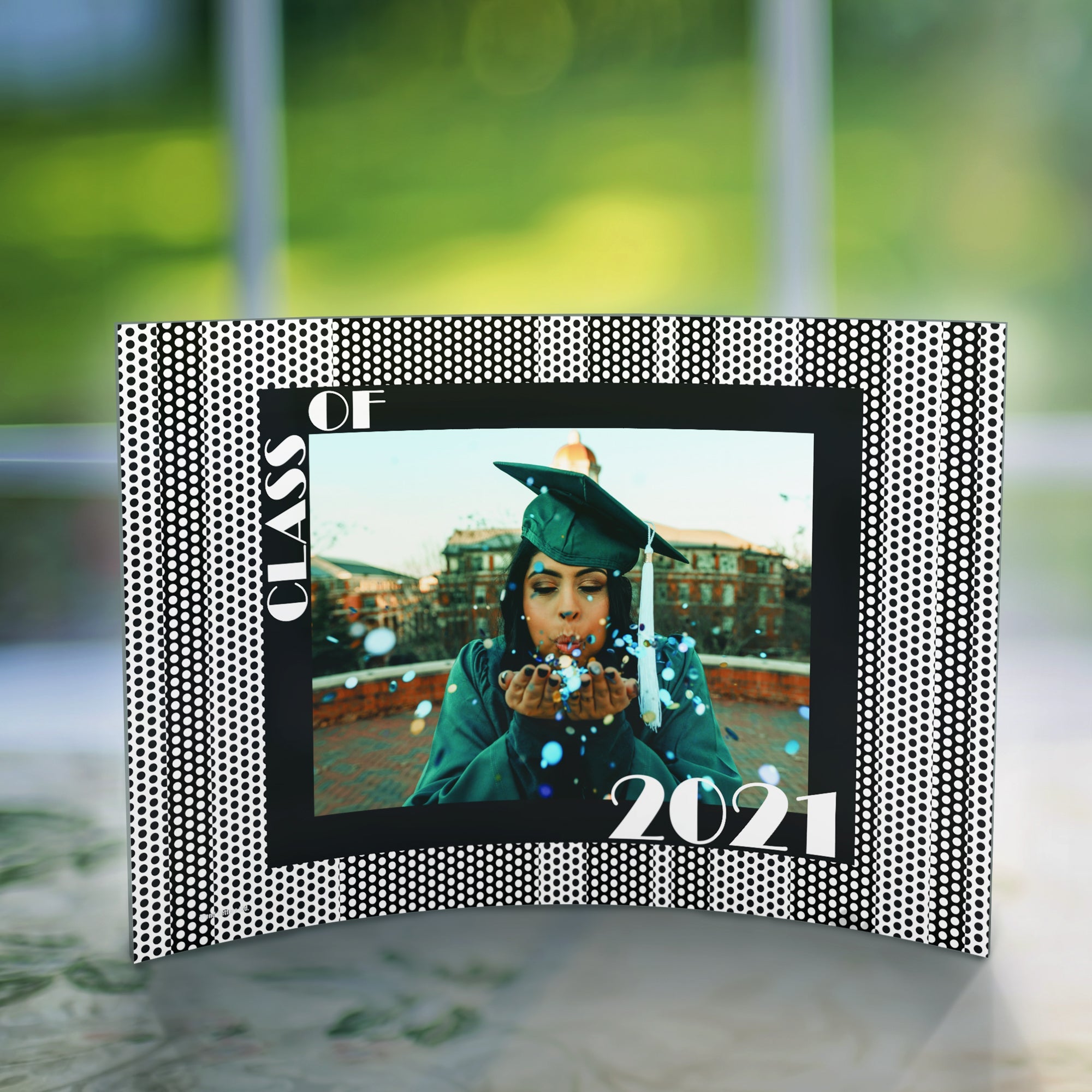 Graduation Collection (Graduation Dots - Personalized)  10" x 7" Curved Acrylic Print
