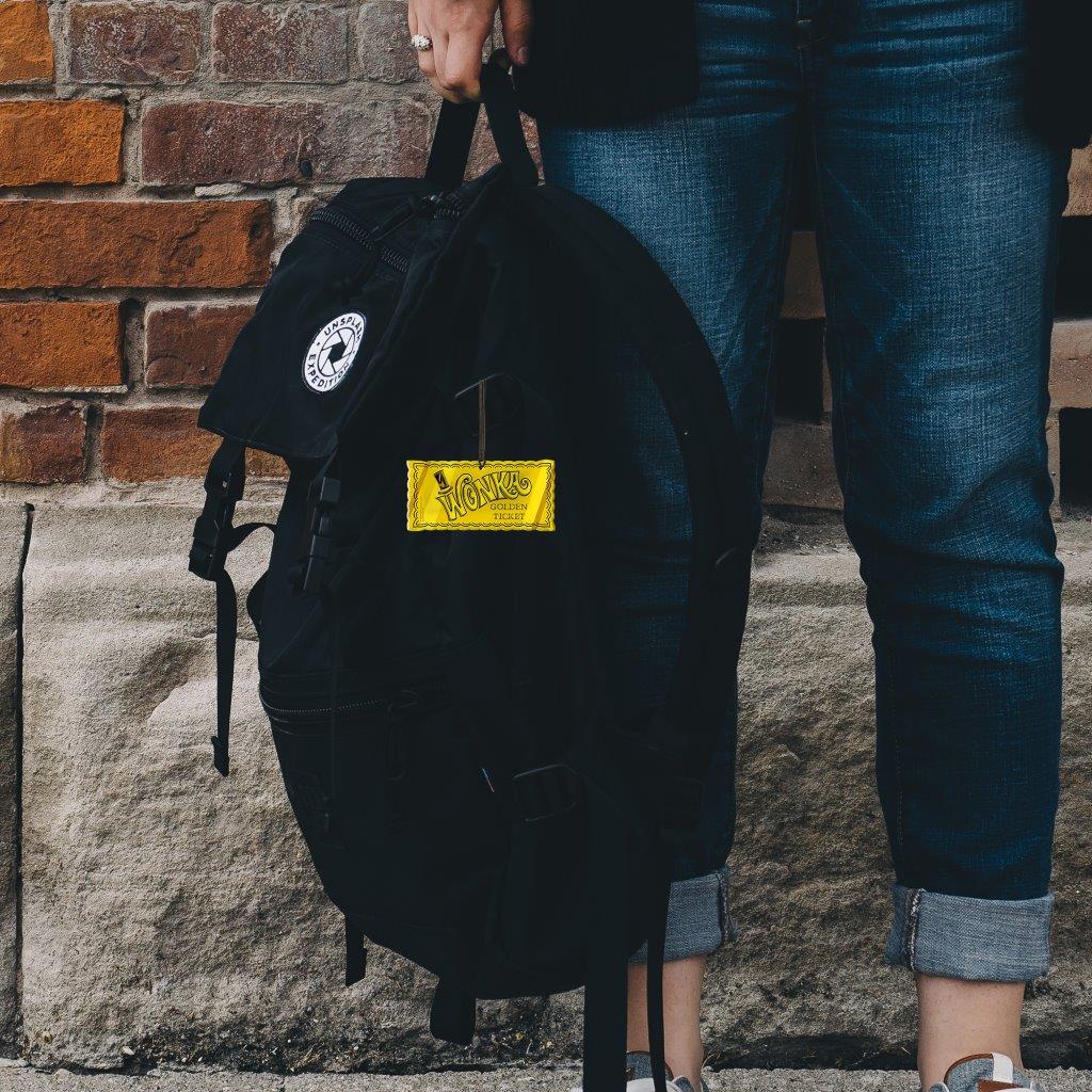 Willy Wonka and the Chocolate Factory (Golden Ticket) Ticket-Shaped Acrylic Print ACPCERT383