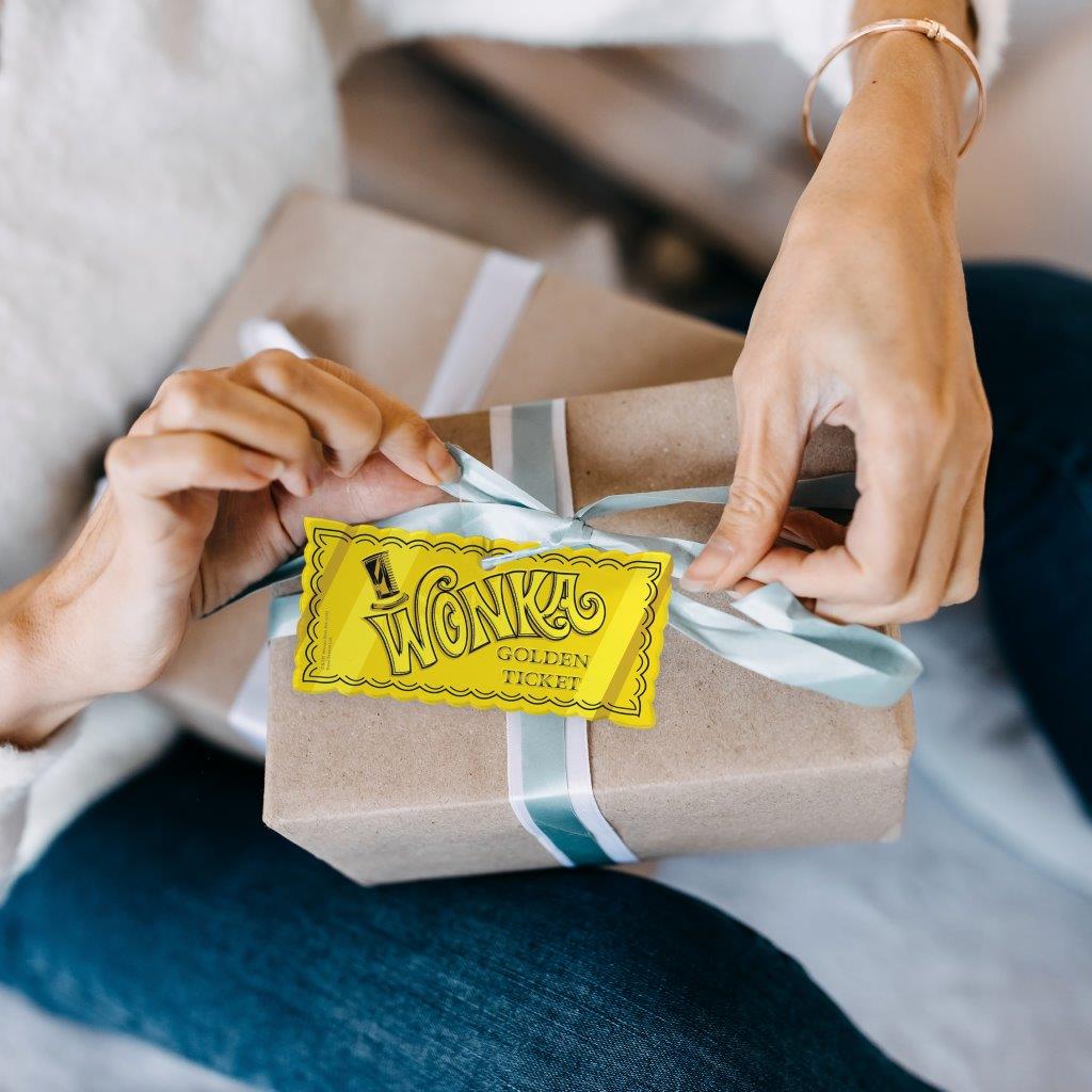 Willy Wonka and the Chocolate Factory (Golden Ticket) Ticket-Shaped Acrylic Print ACPCERT383