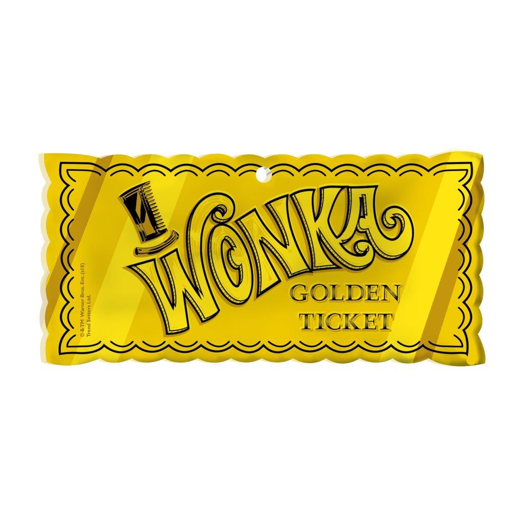 Willy Wonka and the Chocolate Factory (Golden Ticket) Ticket-Shaped Acrylic Print ACPCERT383