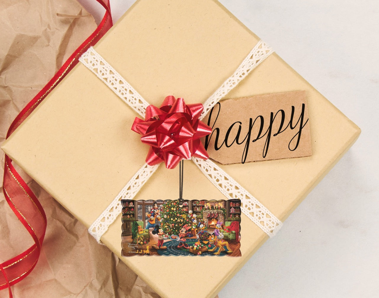 Disney (Mickey and Minnie Trimming the Tree) Hanging Acrylic Print ACPCERT835